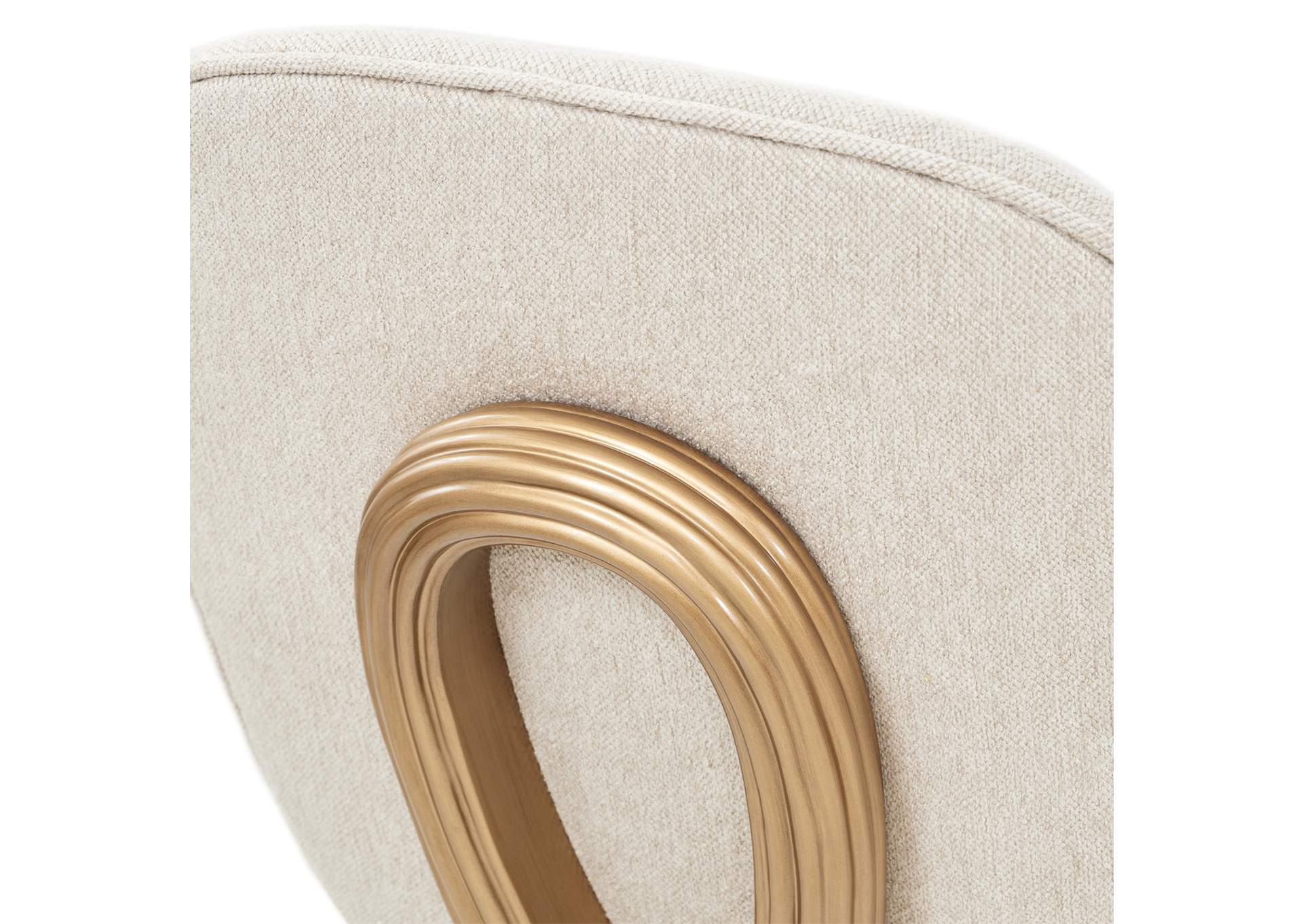 Camellia Field Vanity Chair - Linen and Antique Gold image 10