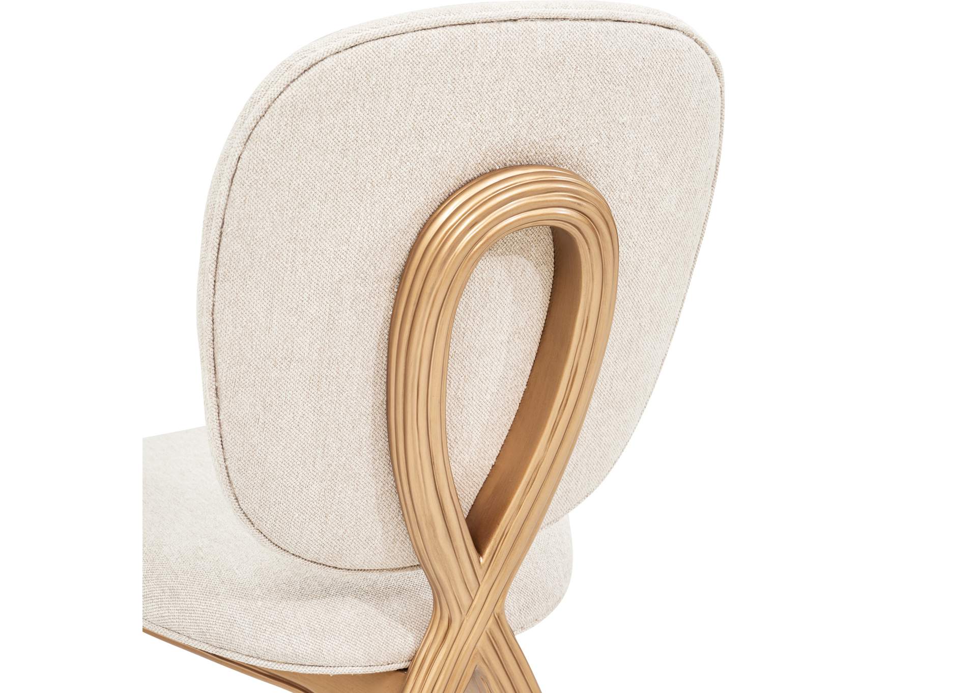 Camellia Field Vanity Chair - Linen and Antique Gold image 11
