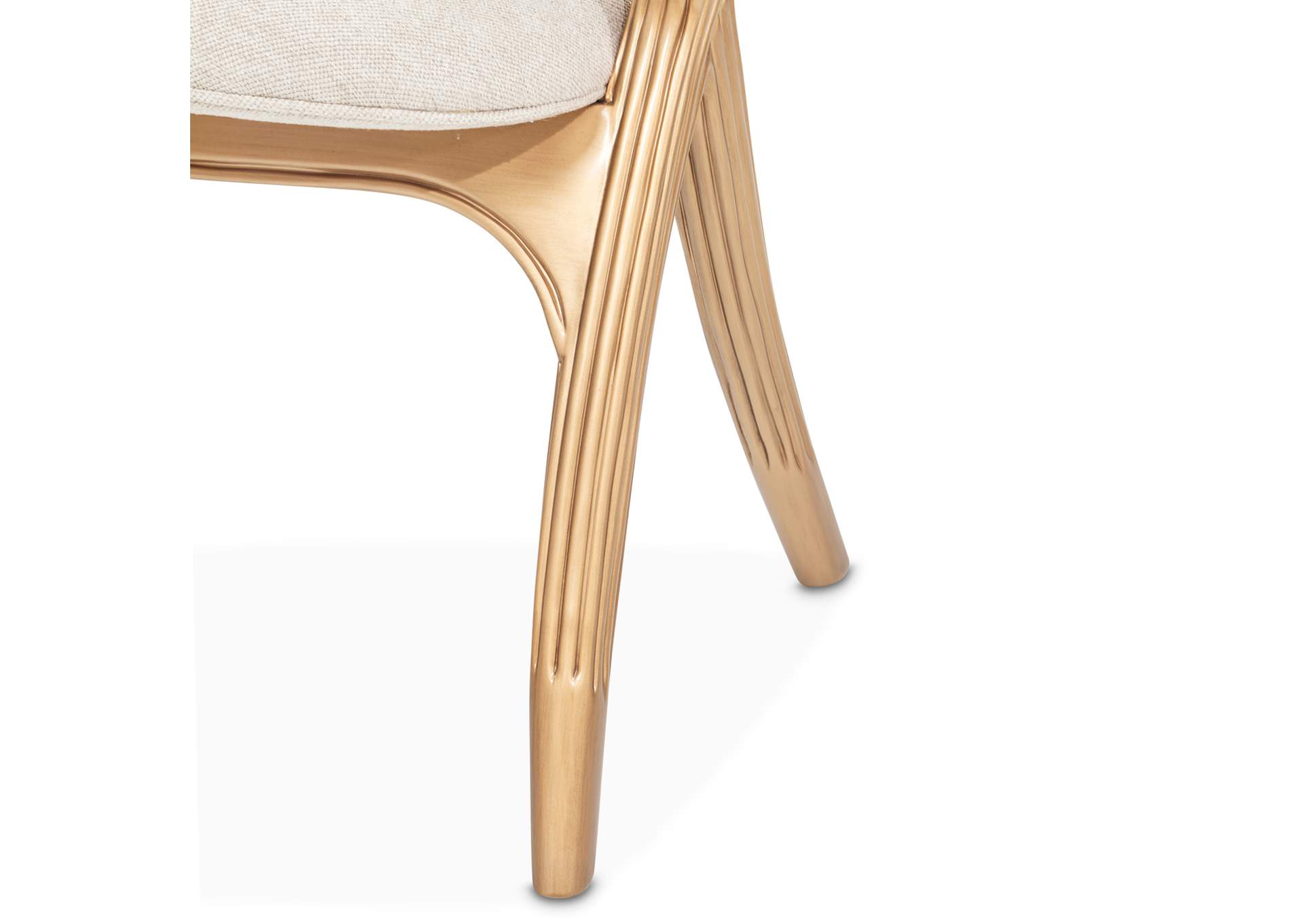 Camellia Field Vanity Chair - Linen and Antique Gold image 12