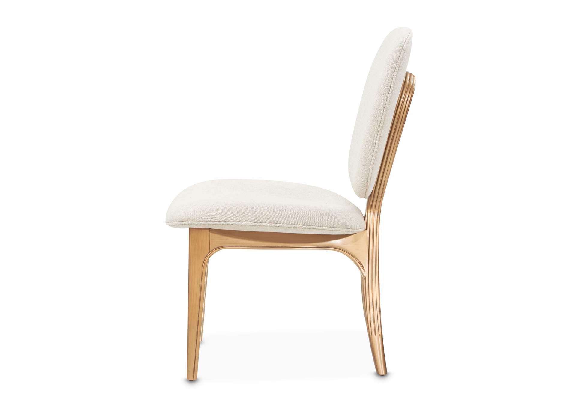 Camellia Field Vanity Chair - Linen and Antique Gold image 8