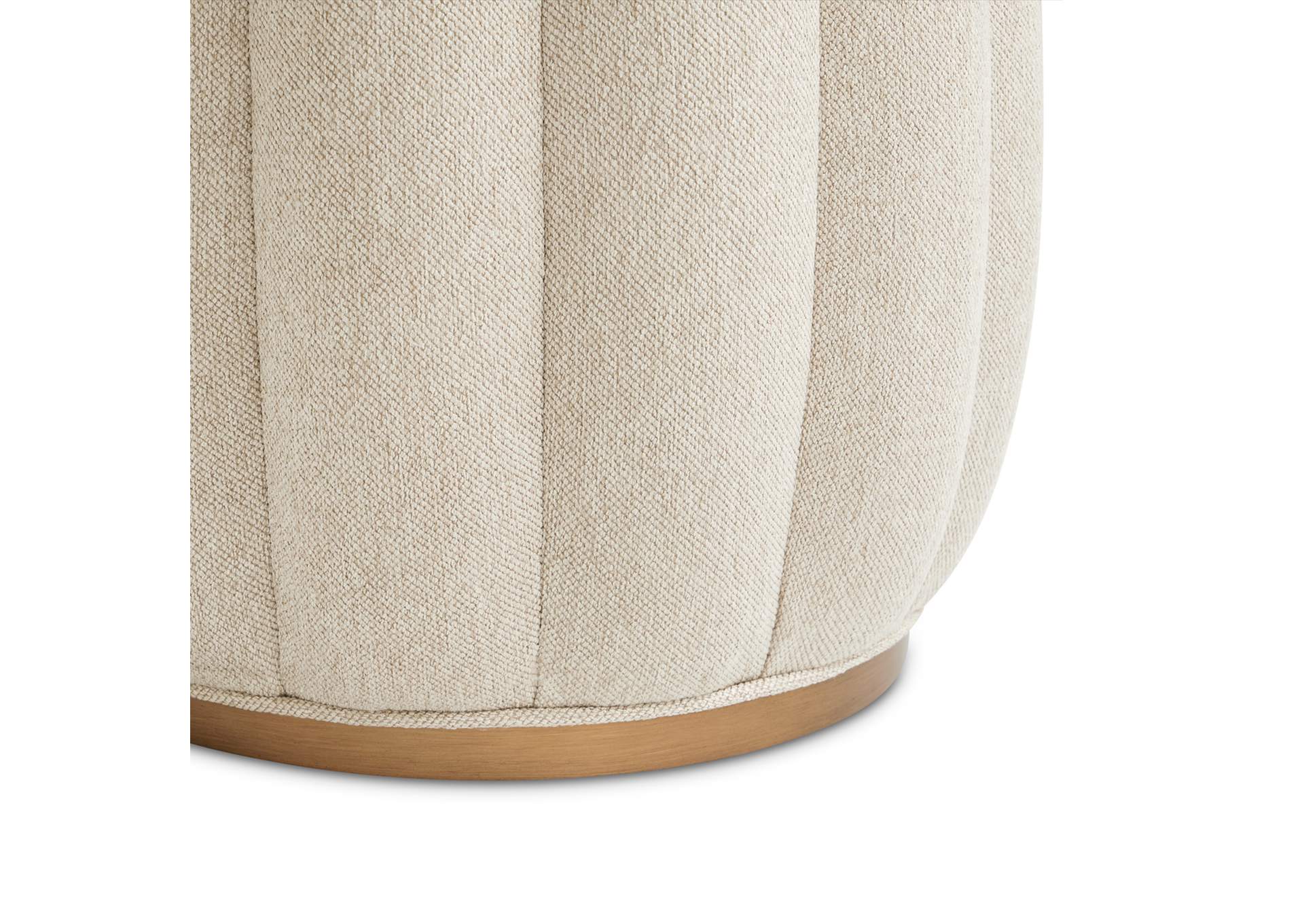Camellia Field Round Bench - Linen and Warm Pecan image 4