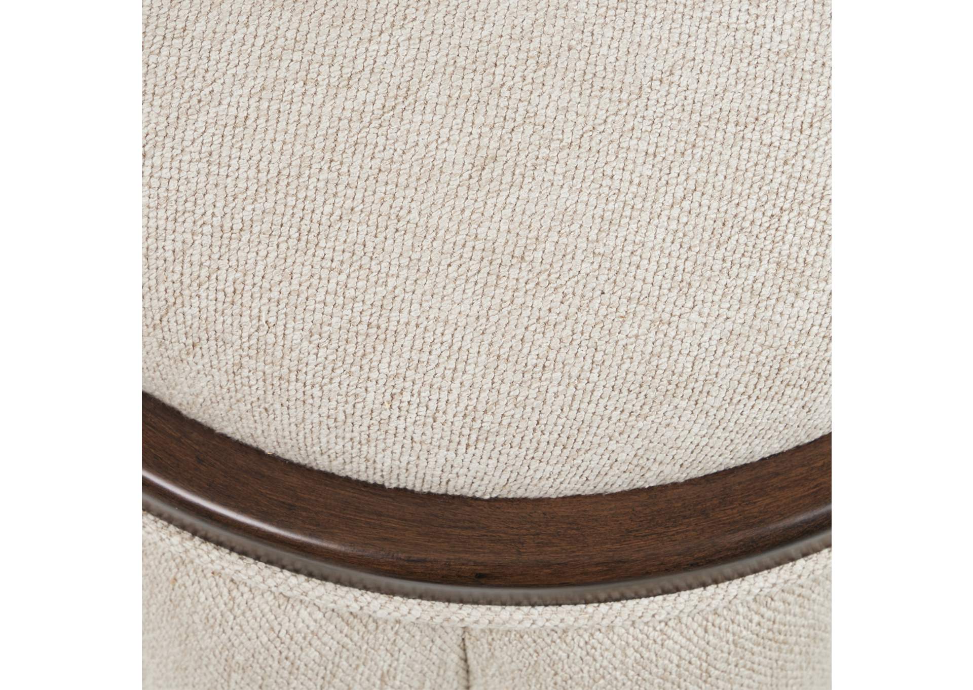 Camellia Field Round Bench - Linen and Warm Pecan image 5
