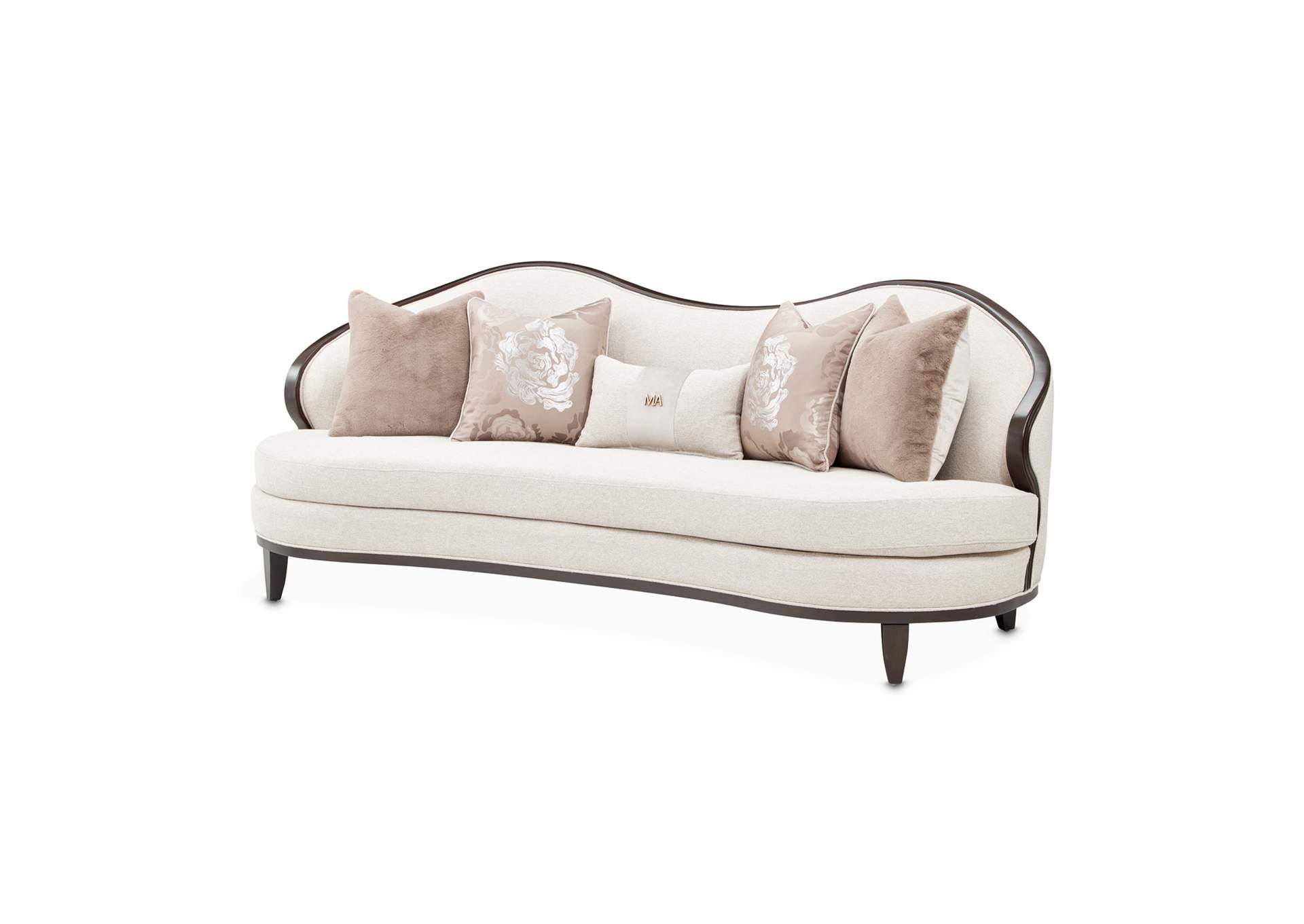 Camellia Field Chenille Sofa - Linen and Warm Pecan image 4