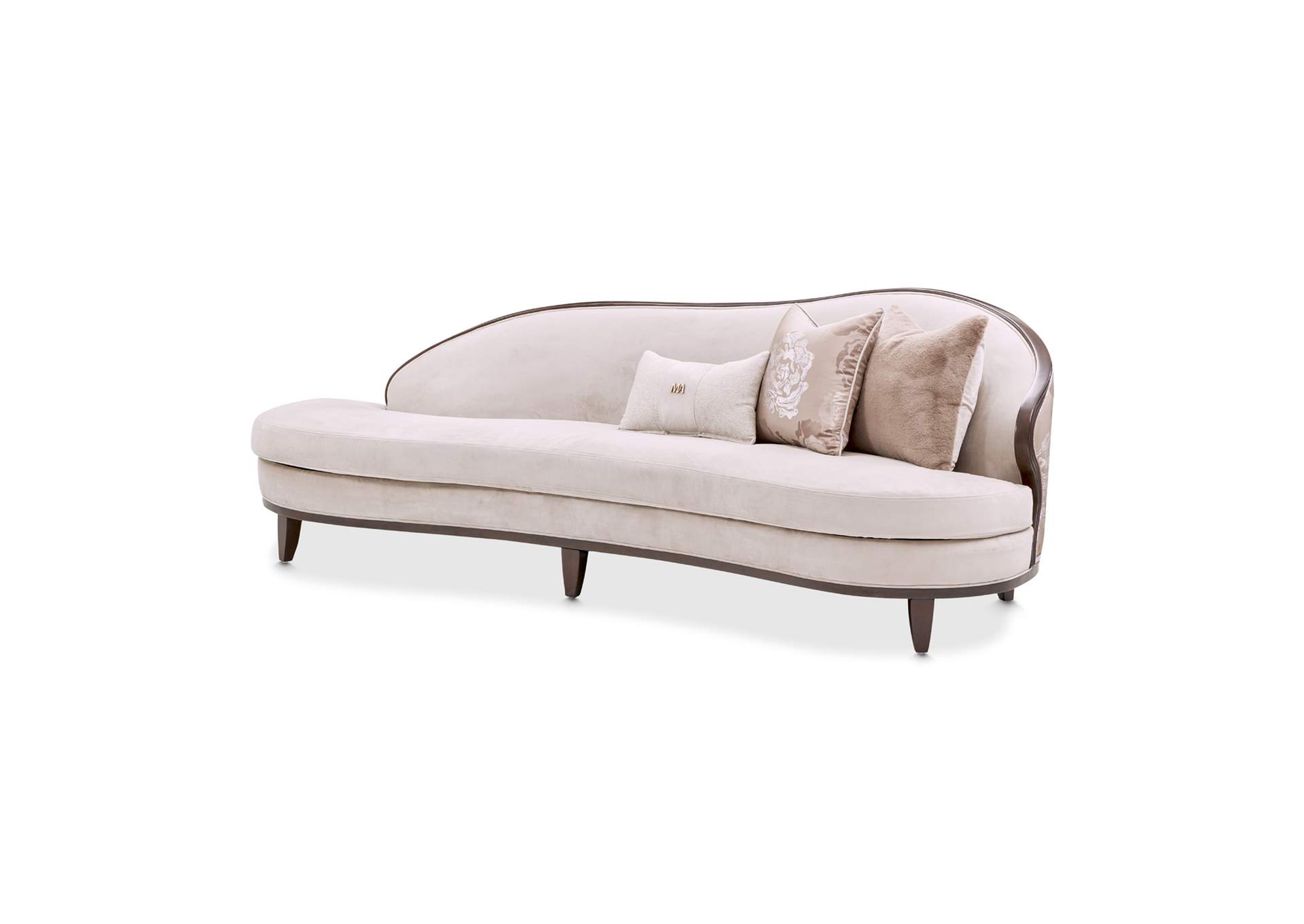 Camellia Field Asymmetrical Velvet Sofa - Porcini and Warm Pecan image 1
