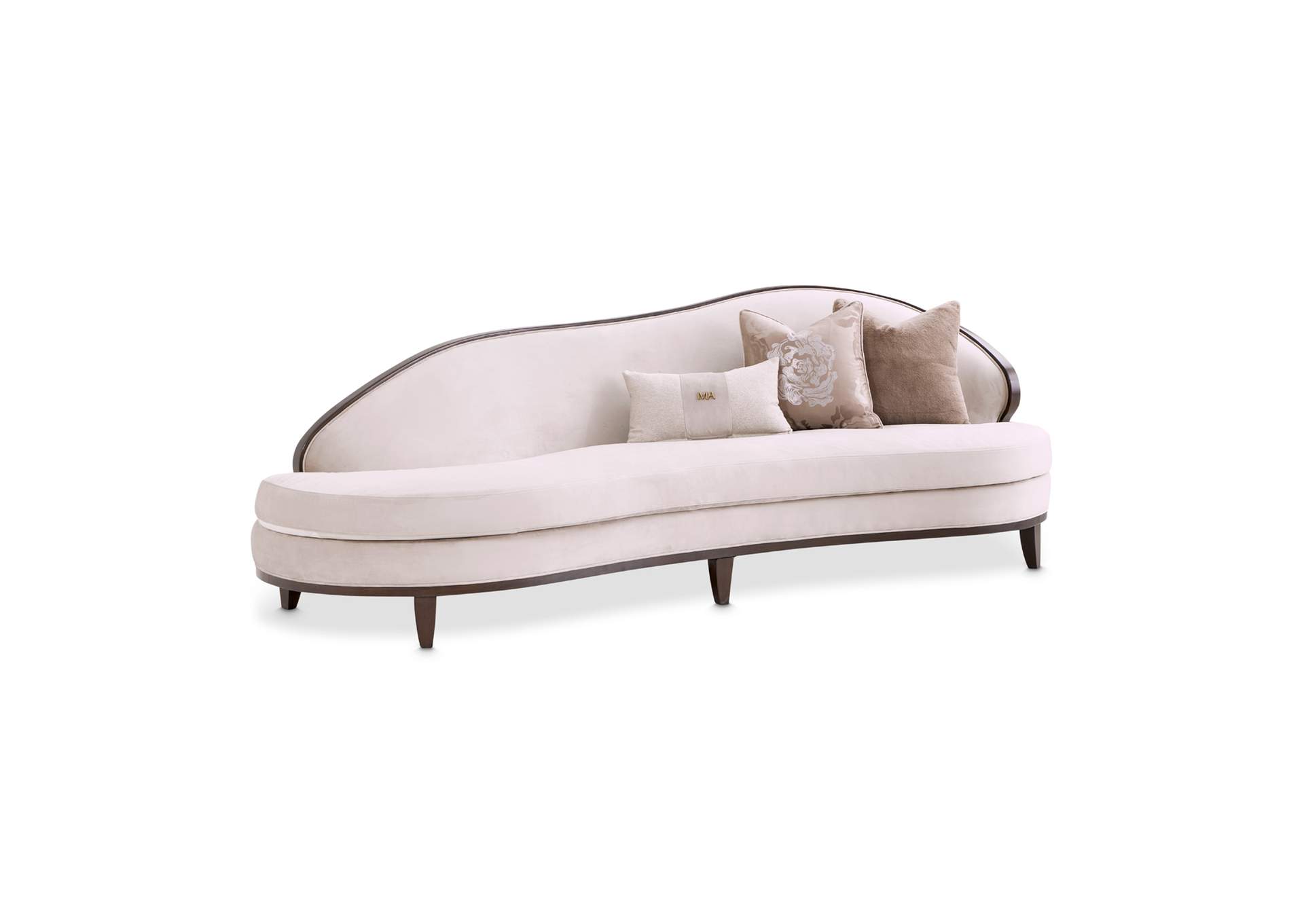 Camellia Field Asymmetrical Velvet Sofa - Porcini and Warm Pecan image 18