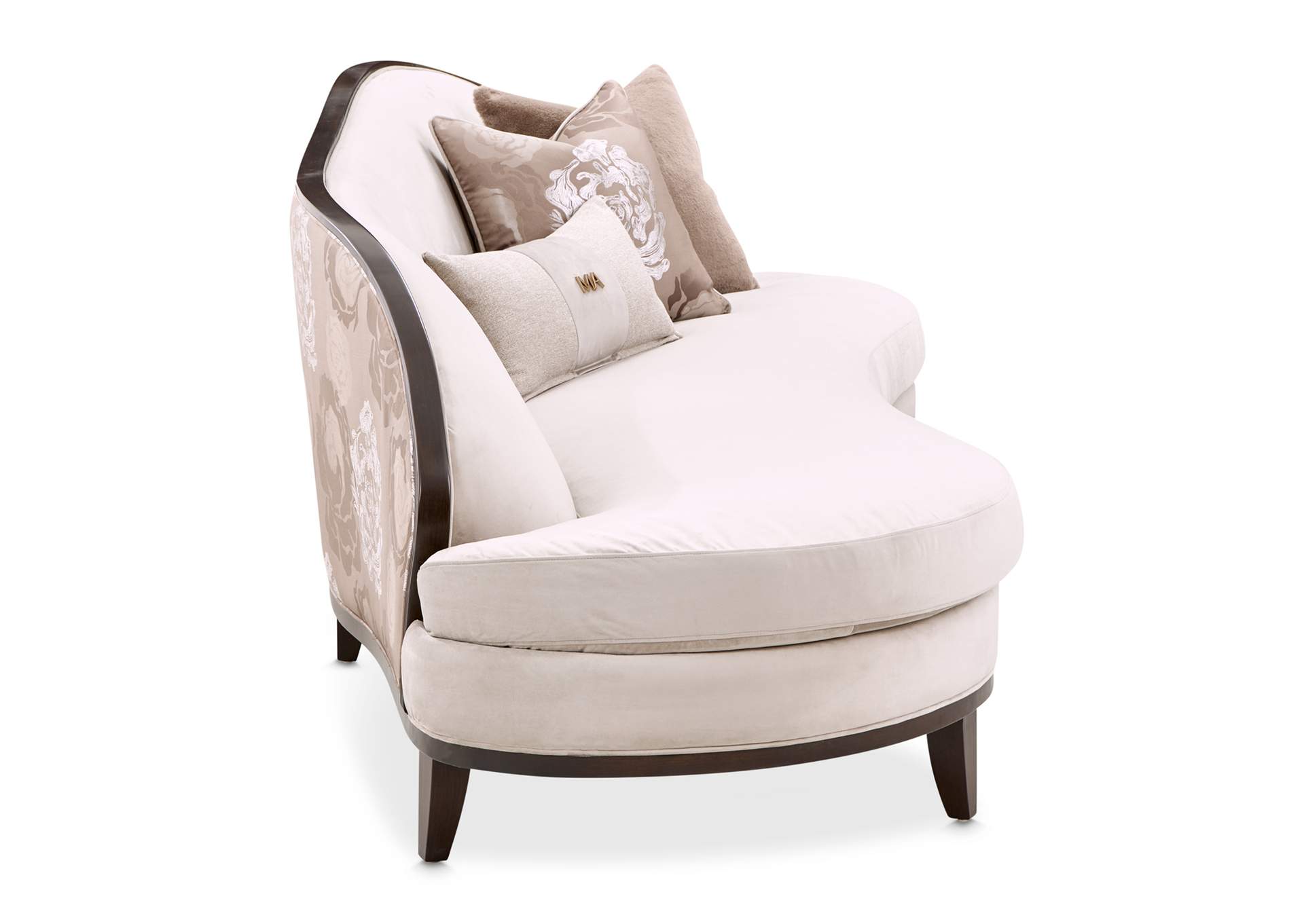 Camellia Field Asymmetrical Velvet Sofa - Porcini and Warm Pecan image 17