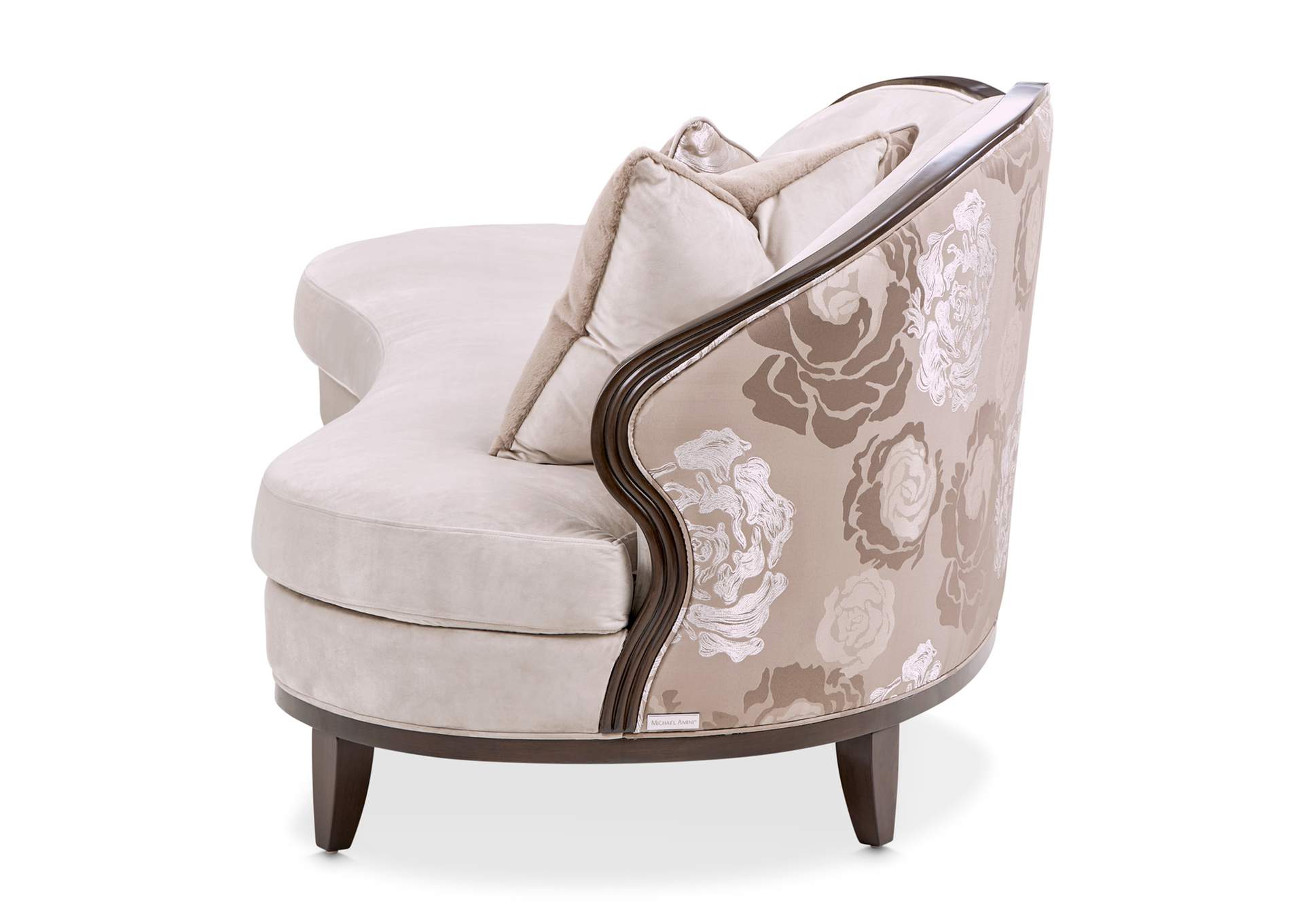 Camellia Field Asymmetrical Velvet Sofa - Porcini and Warm Pecan image 13