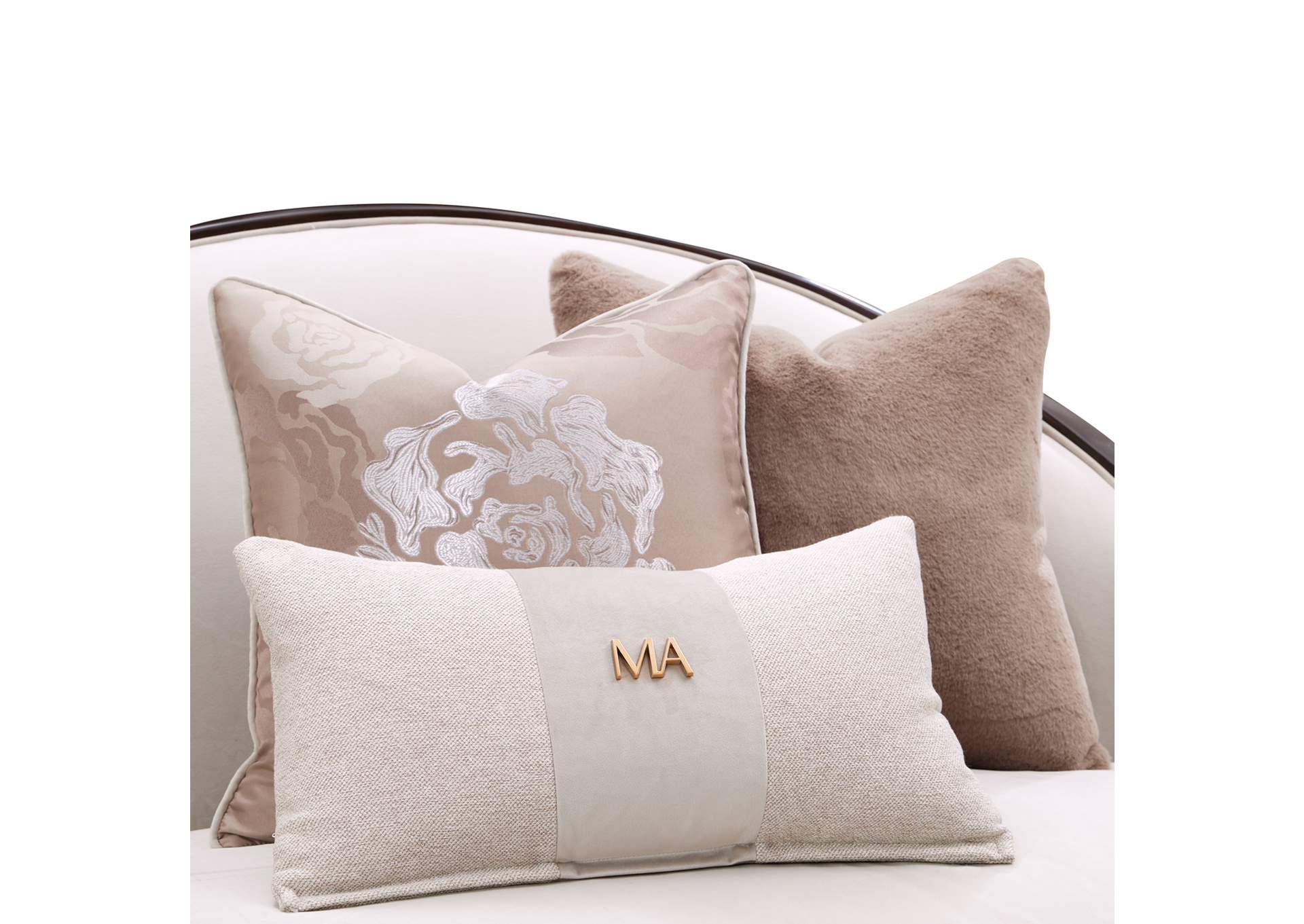 Camellia Field Asymmetrical Velvet Sofa - Porcini and Warm Pecan image 3