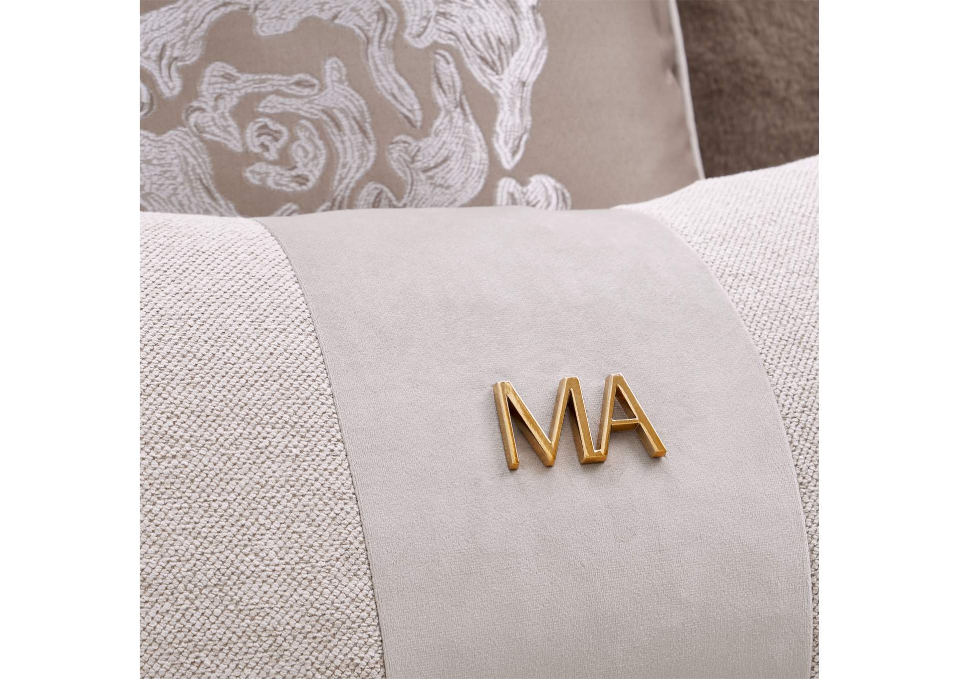 Camellia Field Asymmetrical Velvet Sofa - Porcini and Warm Pecan image 6
