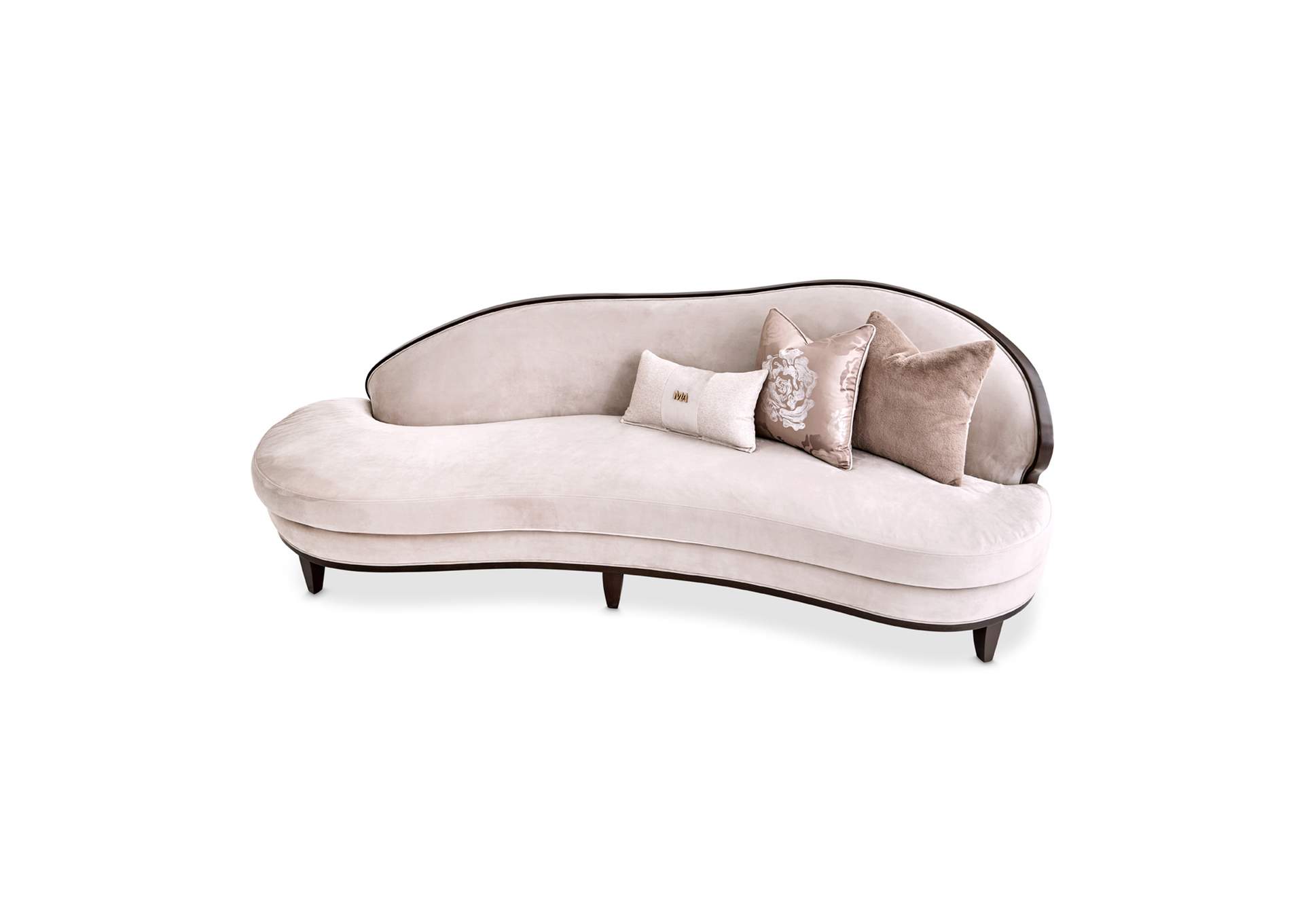 Camellia Field Asymmetrical Velvet Sofa - Porcini and Warm Pecan image 12