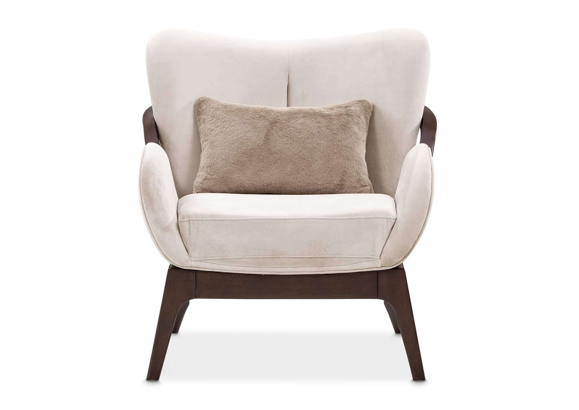 Camellia Field Velvet Accent Chair - Porcini and Warm Pecan image 1