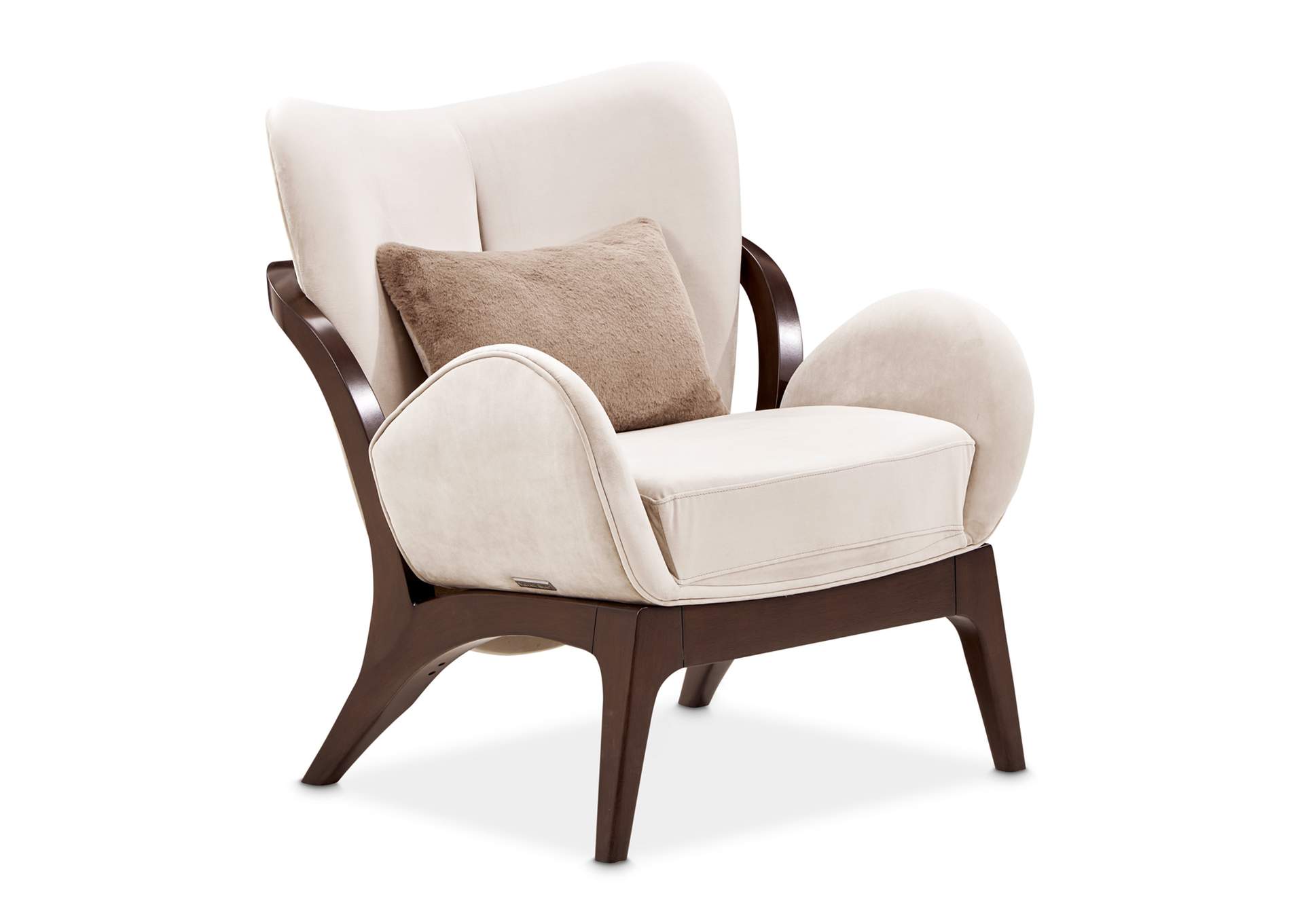 Camellia Field Velvet Accent Chair - Porcini and Warm Pecan image 18