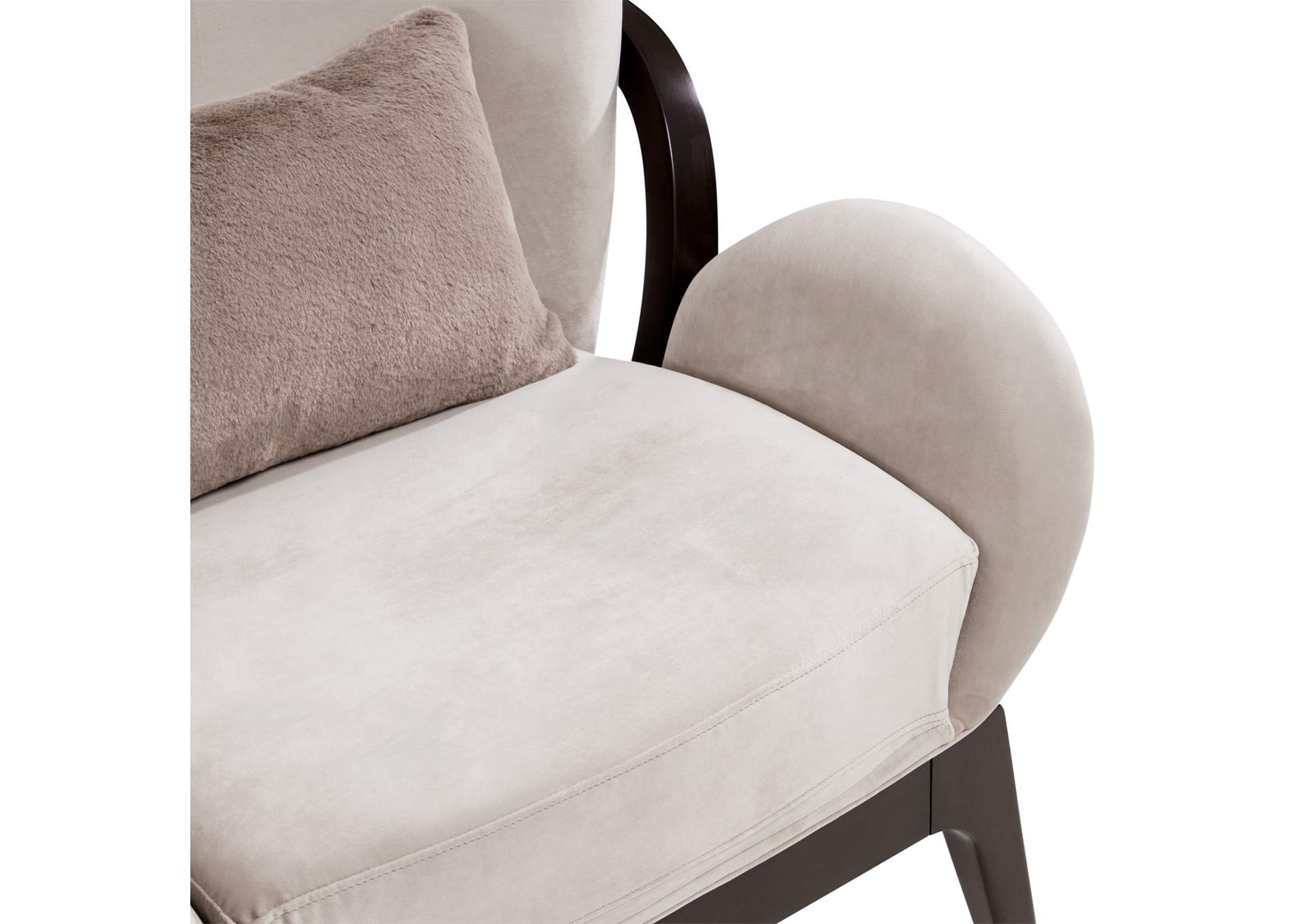 Camellia Field Velvet Accent Chair - Porcini and Warm Pecan image 5