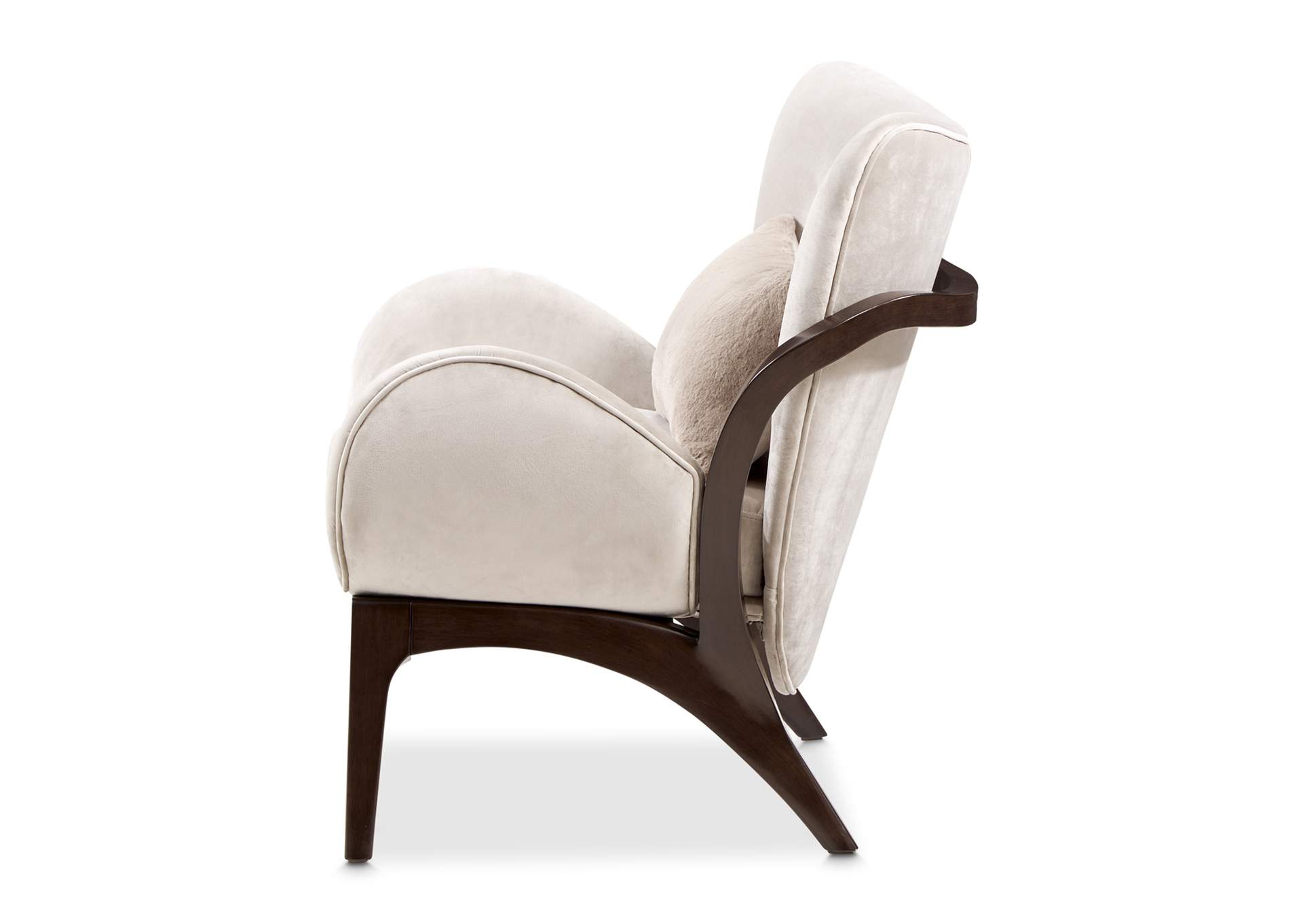 Camellia Field Velvet Accent Chair - Porcini and Warm Pecan image 13