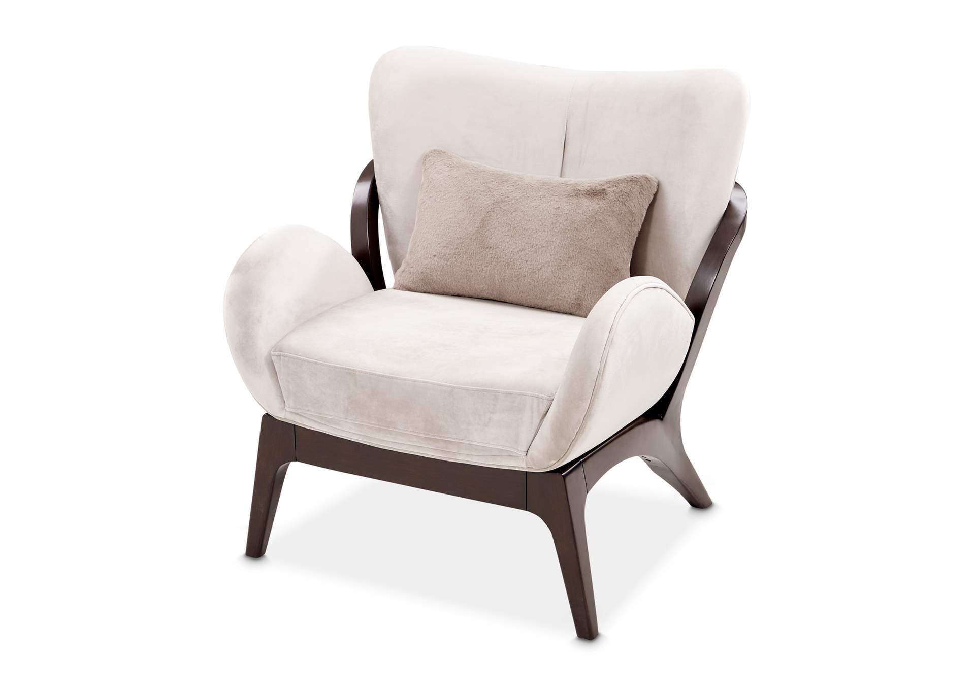 Camellia Field Velvet Accent Chair - Porcini and Warm Pecan image 12