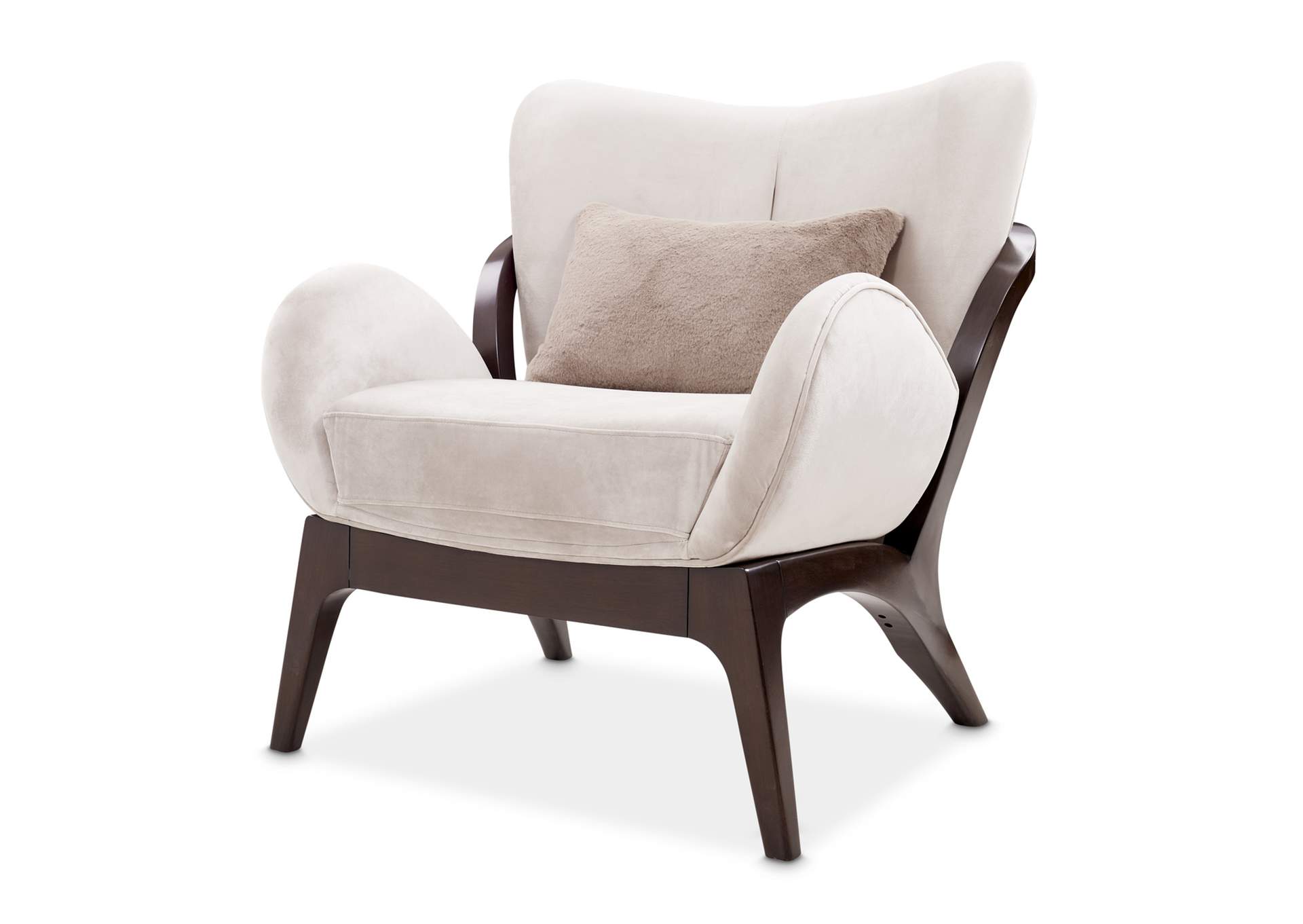 Camellia Field Velvet Accent Chair - Porcini and Warm Pecan image 3