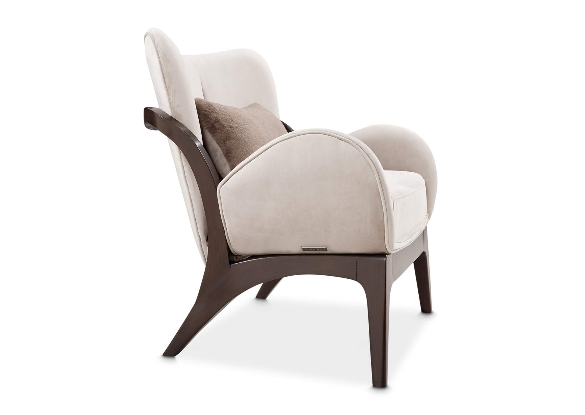 Camellia Field Velvet Accent Chair - Porcini and Warm Pecan image 11