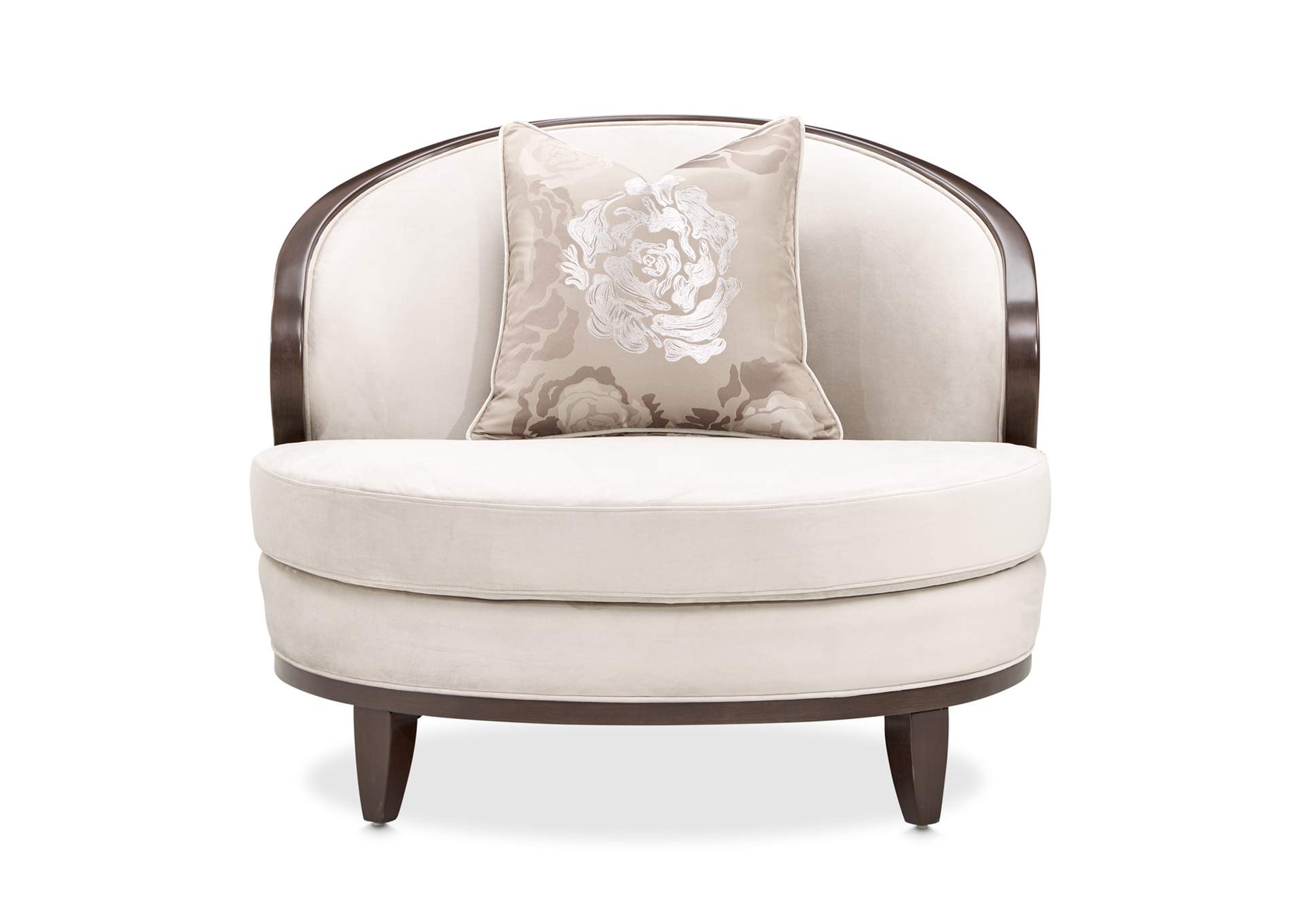 Camellia Field Velvet Matching Chair - Porcini and Warm Pecan image 1