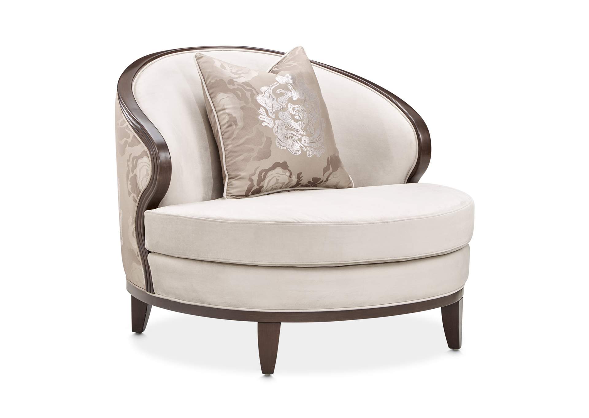 Camellia Field Velvet Matching Chair - Porcini and Warm Pecan image 3