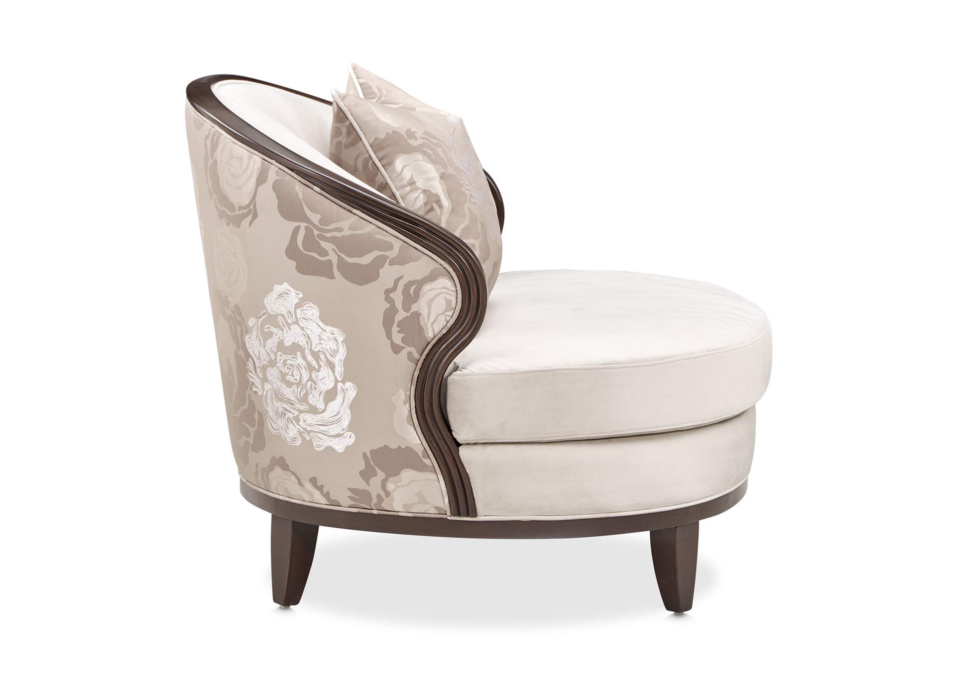 Camellia Field Velvet Matching Chair - Porcini and Warm Pecan image 4