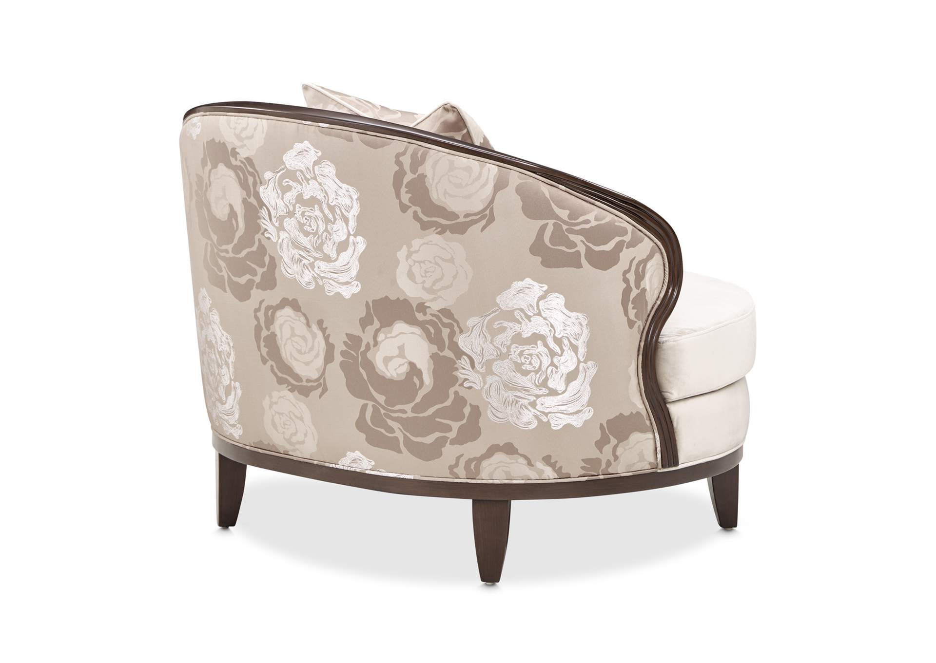 Camellia Field Velvet Matching Chair - Porcini and Warm Pecan image 5