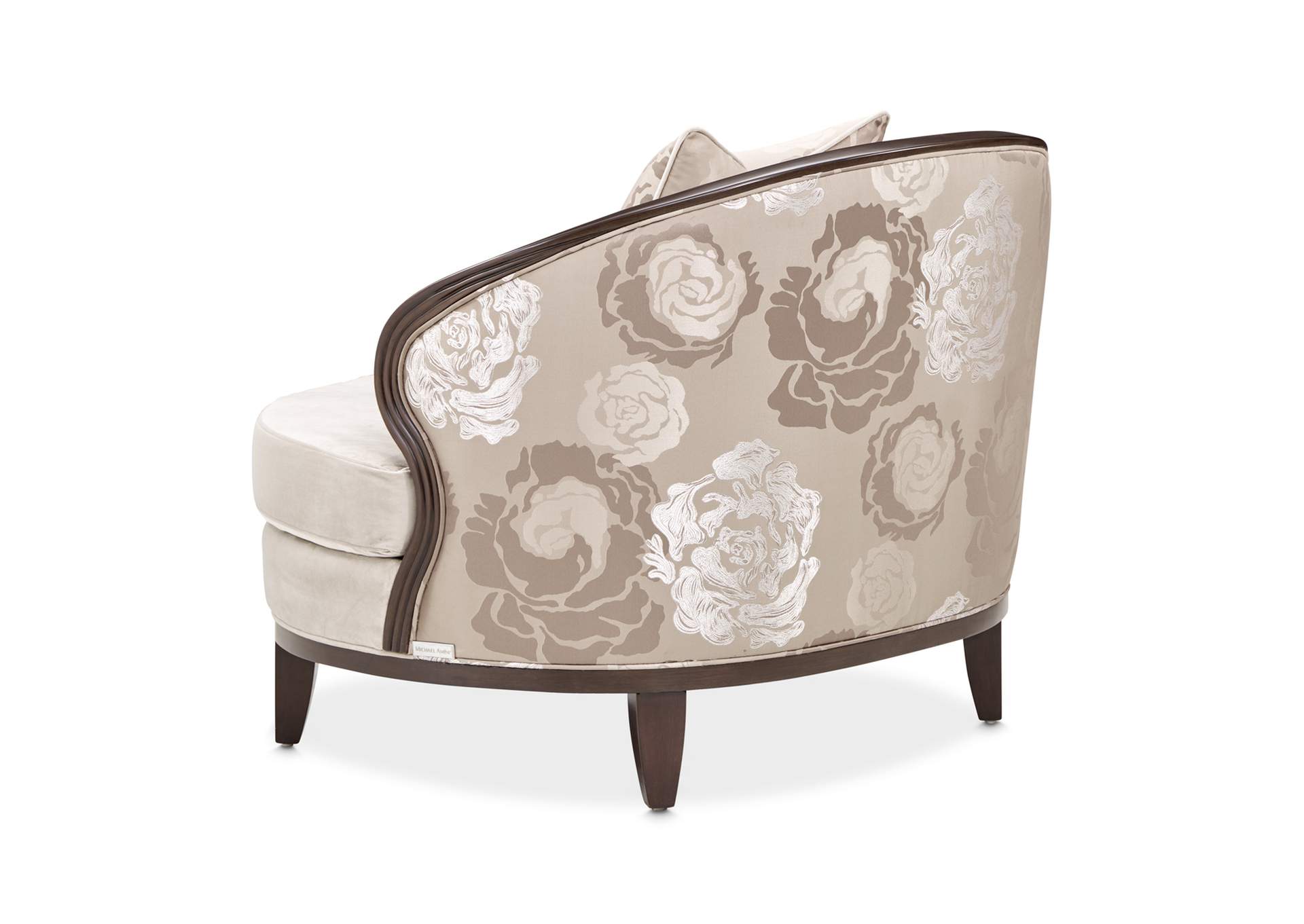 Camellia Field Velvet Matching Chair - Porcini and Warm Pecan image 7