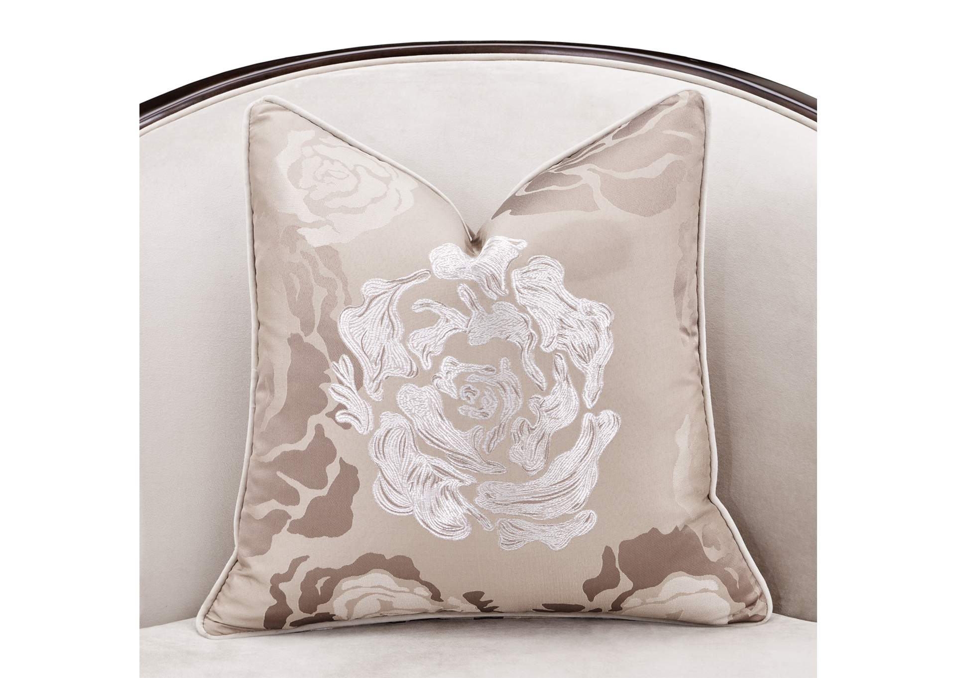 Camellia Field Velvet Matching Chair - Porcini and Warm Pecan image 9