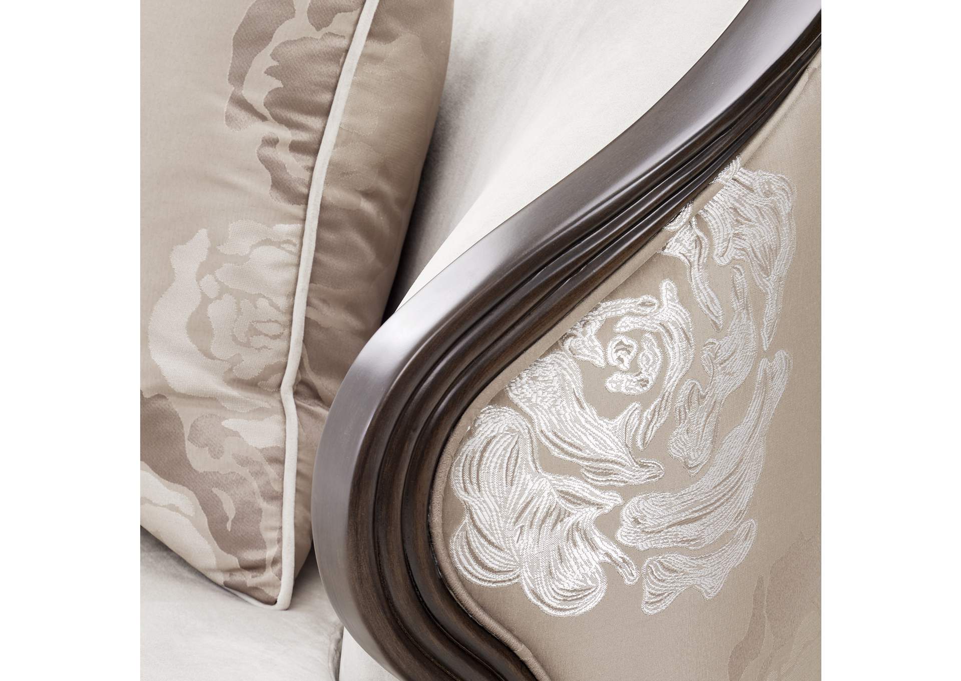 Camellia Field Velvet Matching Chair - Porcini and Warm Pecan image 11