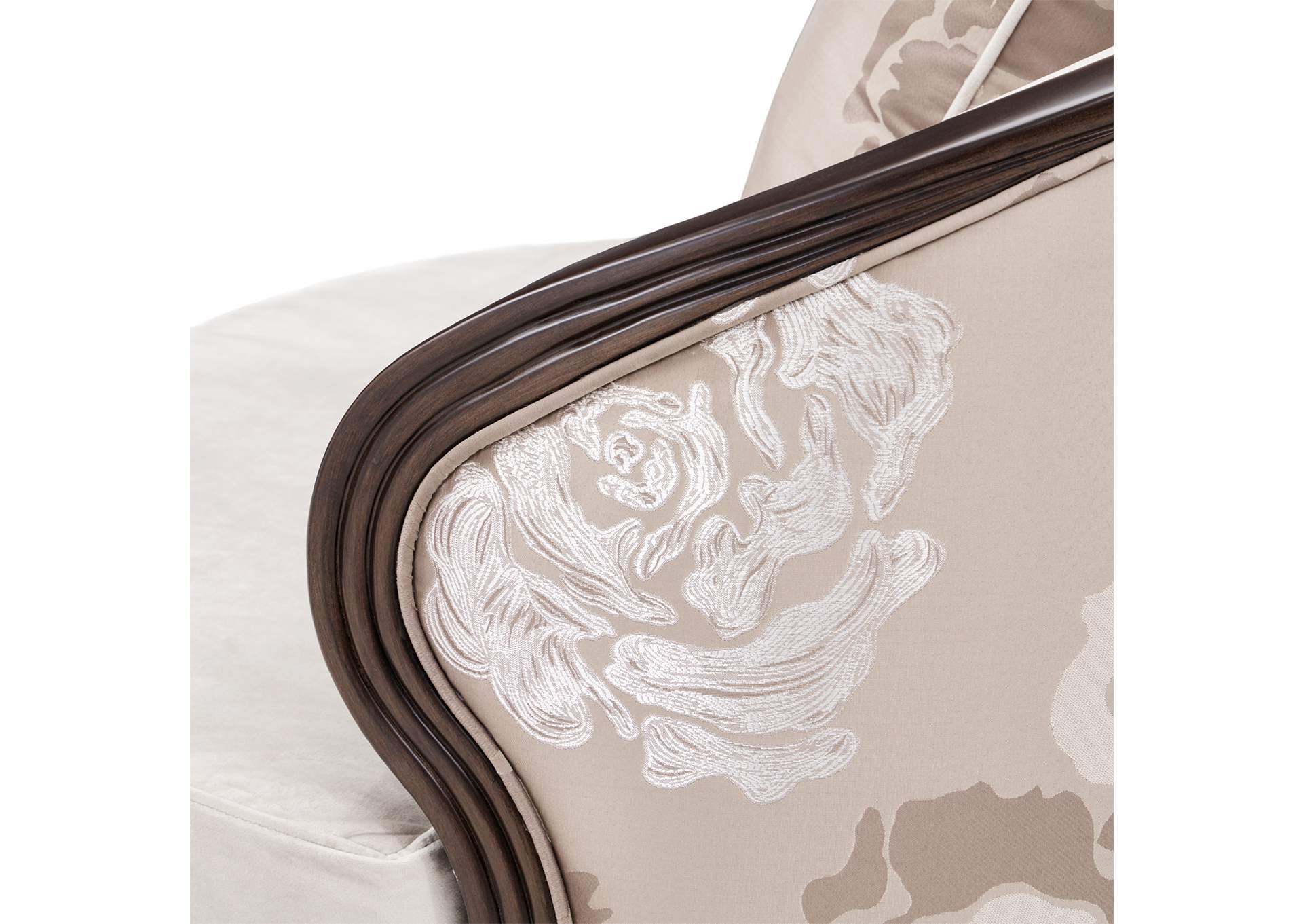 Camellia Field Velvet Matching Chair - Porcini and Warm Pecan image 12