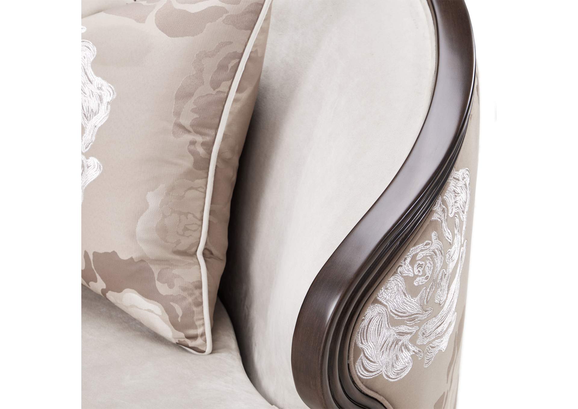 Camellia Field Velvet Matching Chair - Porcini and Warm Pecan image 13