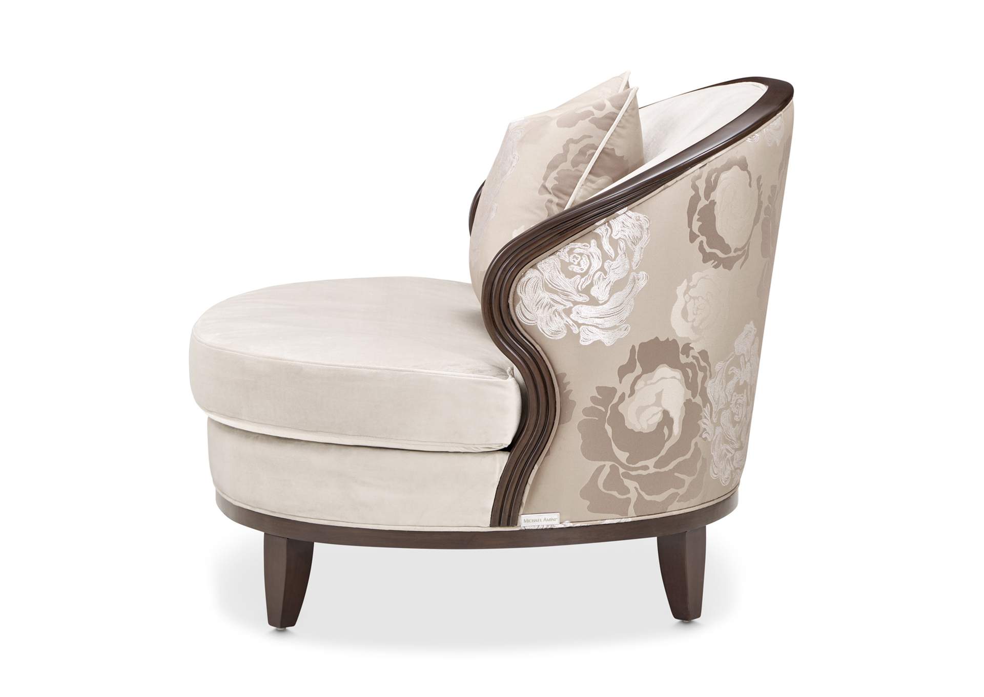 Camellia Field Velvet Matching Chair - Porcini and Warm Pecan image 8