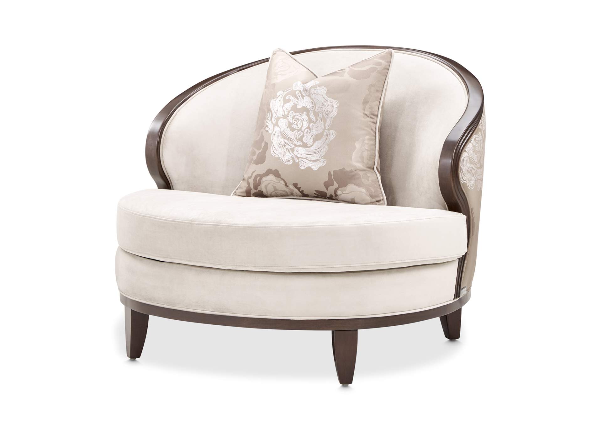 Camellia Field Velvet Matching Chair - Porcini and Warm Pecan image 15
