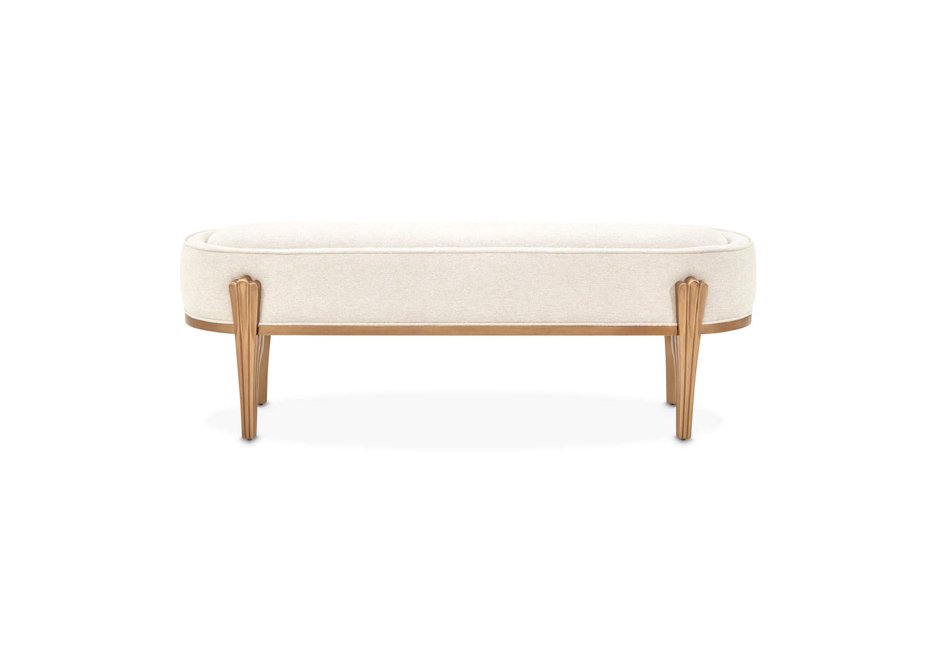 Camellia Field Accent Bench - Linen and Antique Gold image 1