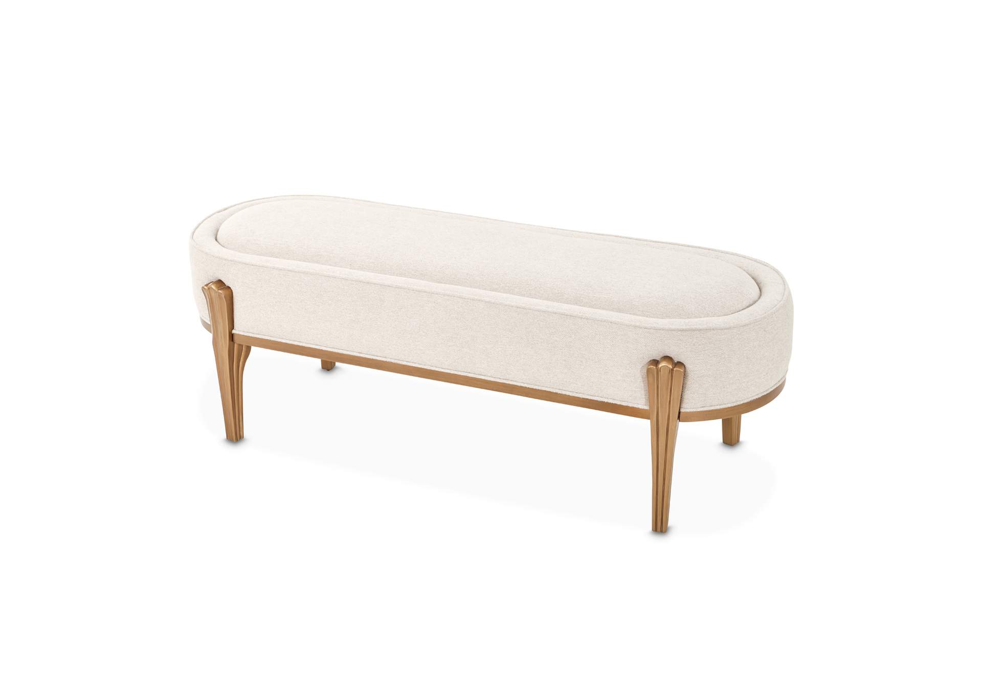 Camellia Field Accent Bench - Linen and Antique Gold image 4