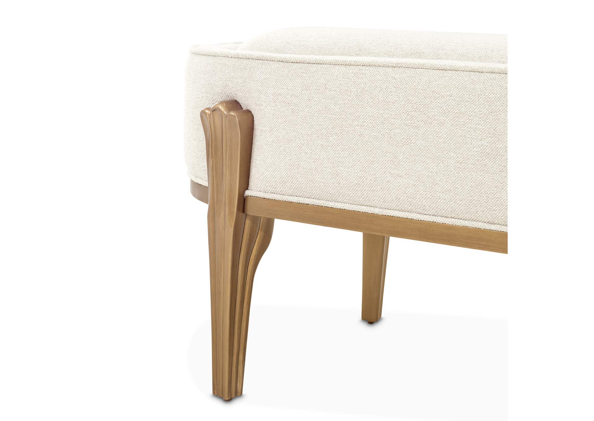 Camellia Field Accent Bench - Linen and Antique Gold image 5