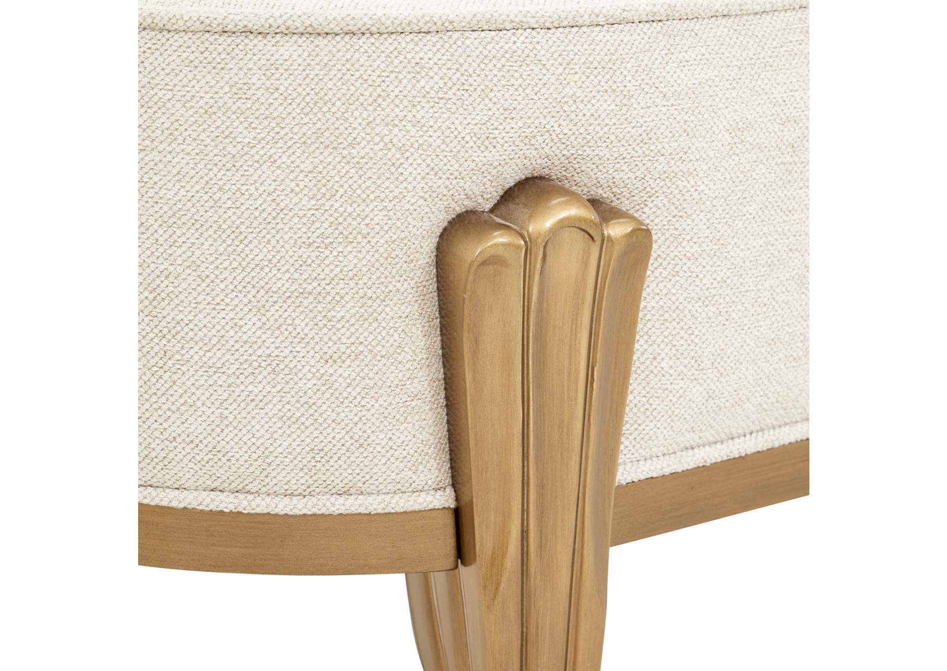 Camellia Field Accent Bench - Linen and Antique Gold image 6
