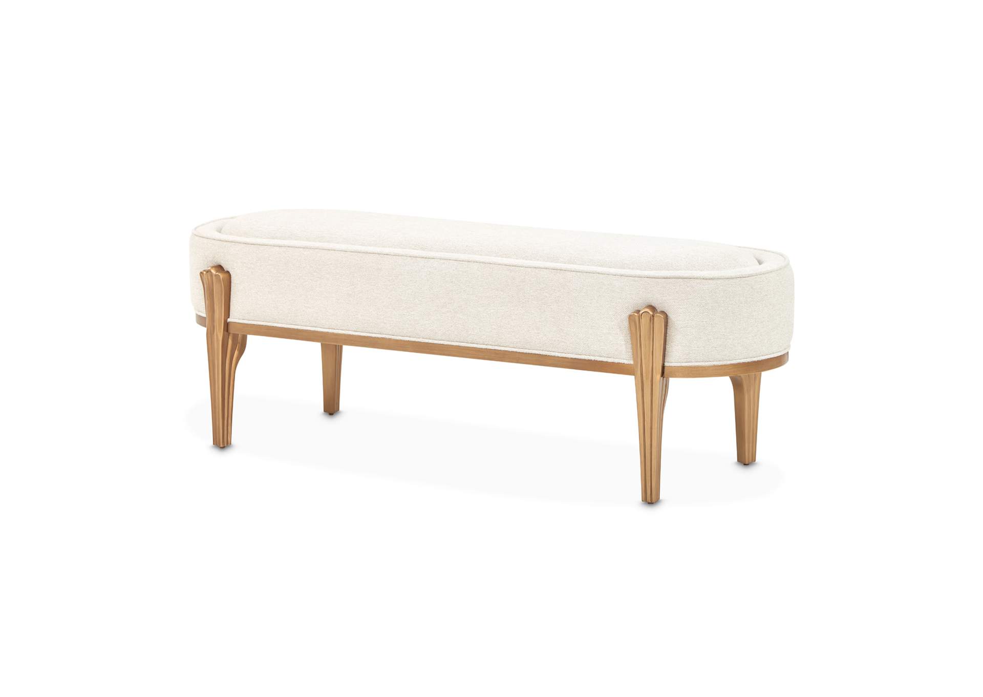 Camellia Field Accent Bench - Linen and Antique Gold image 9