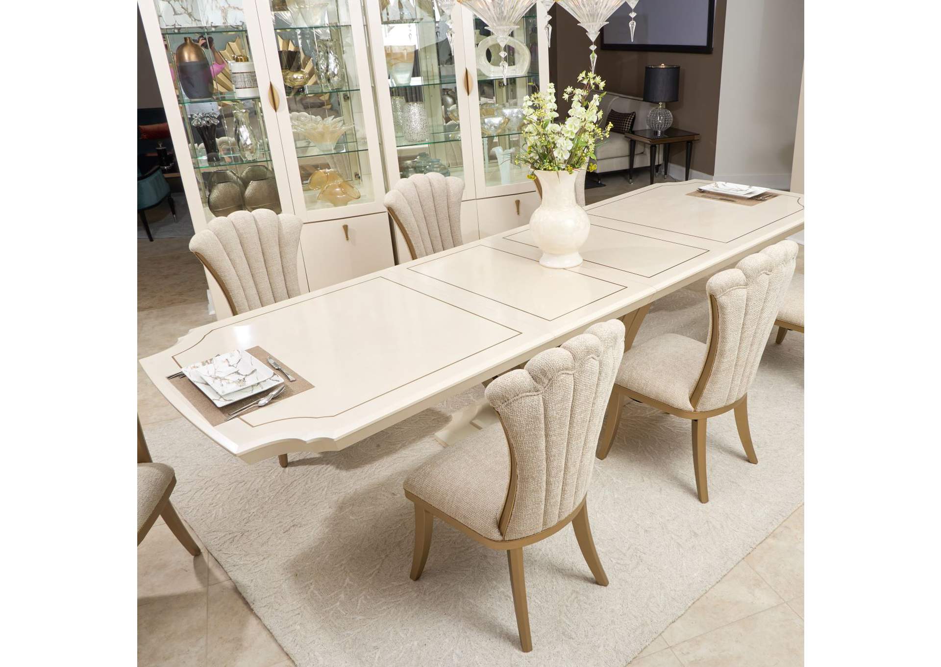 Fantosini Pedestal Dining Table - Creamy Pearl image 1