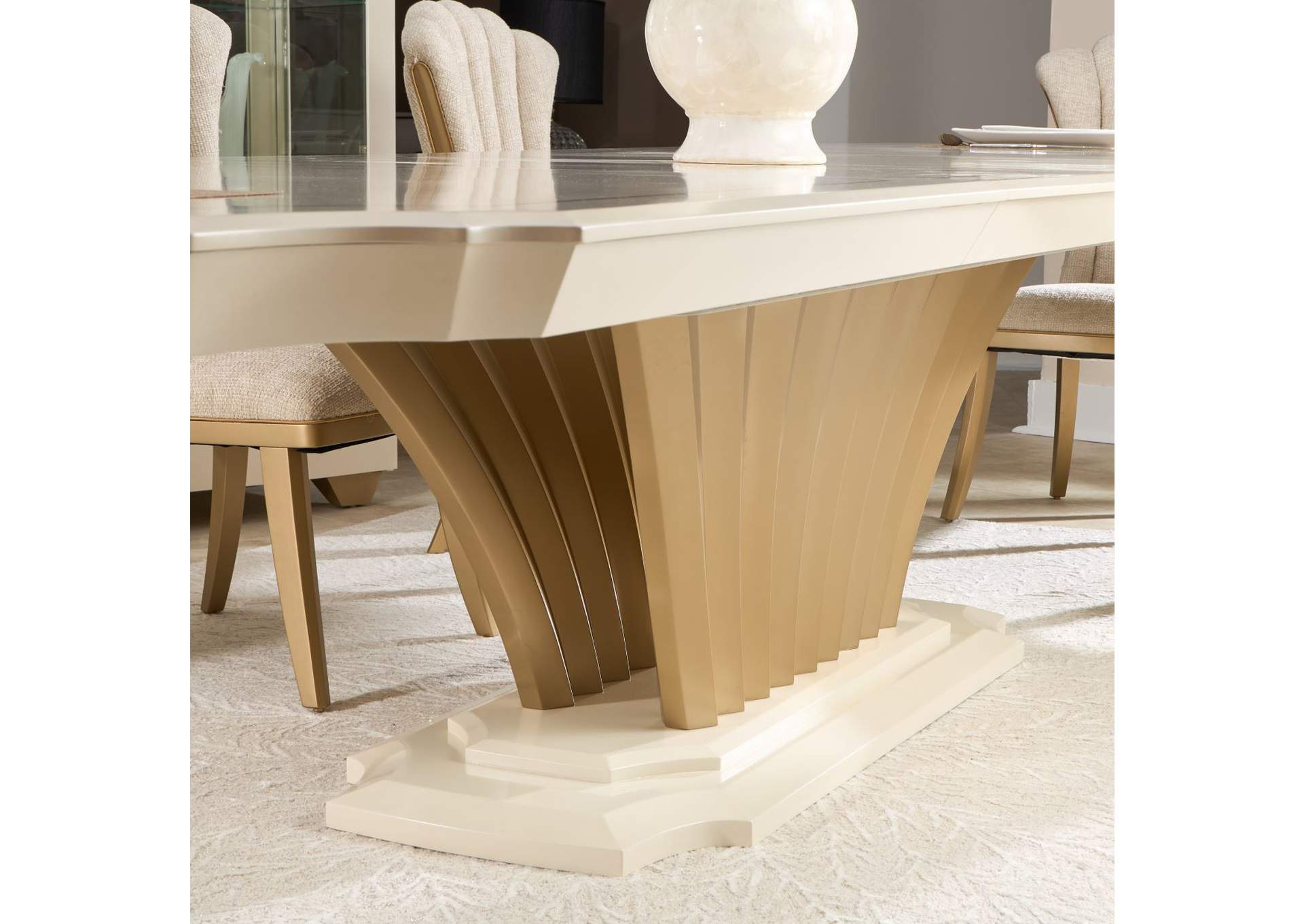 Fantosini Pedestal Dining Table - Creamy Pearl image 3