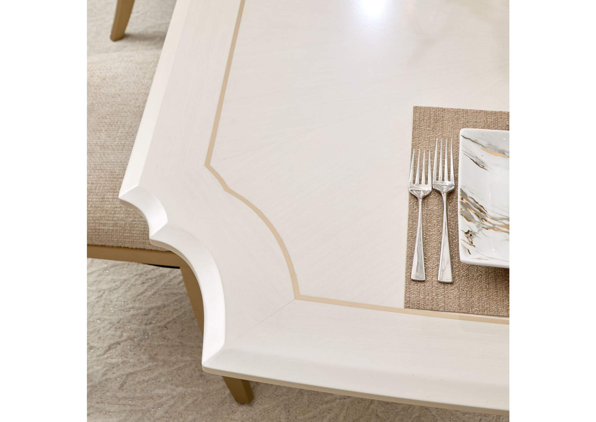 Fantosini Pedestal Dining Table - Creamy Pearl image 5