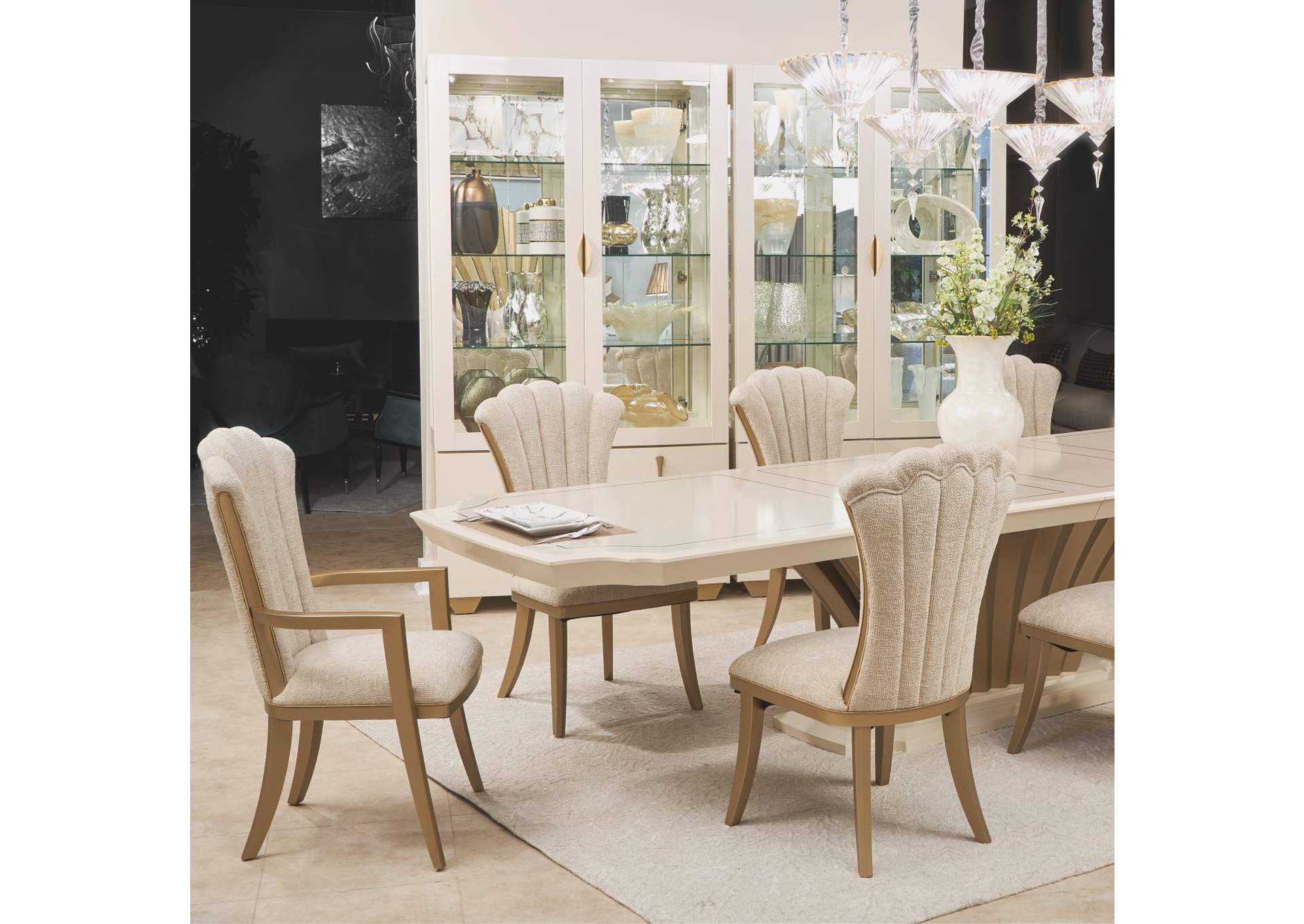 Fantosini Pedestal Dining Table - Creamy Pearl image 6