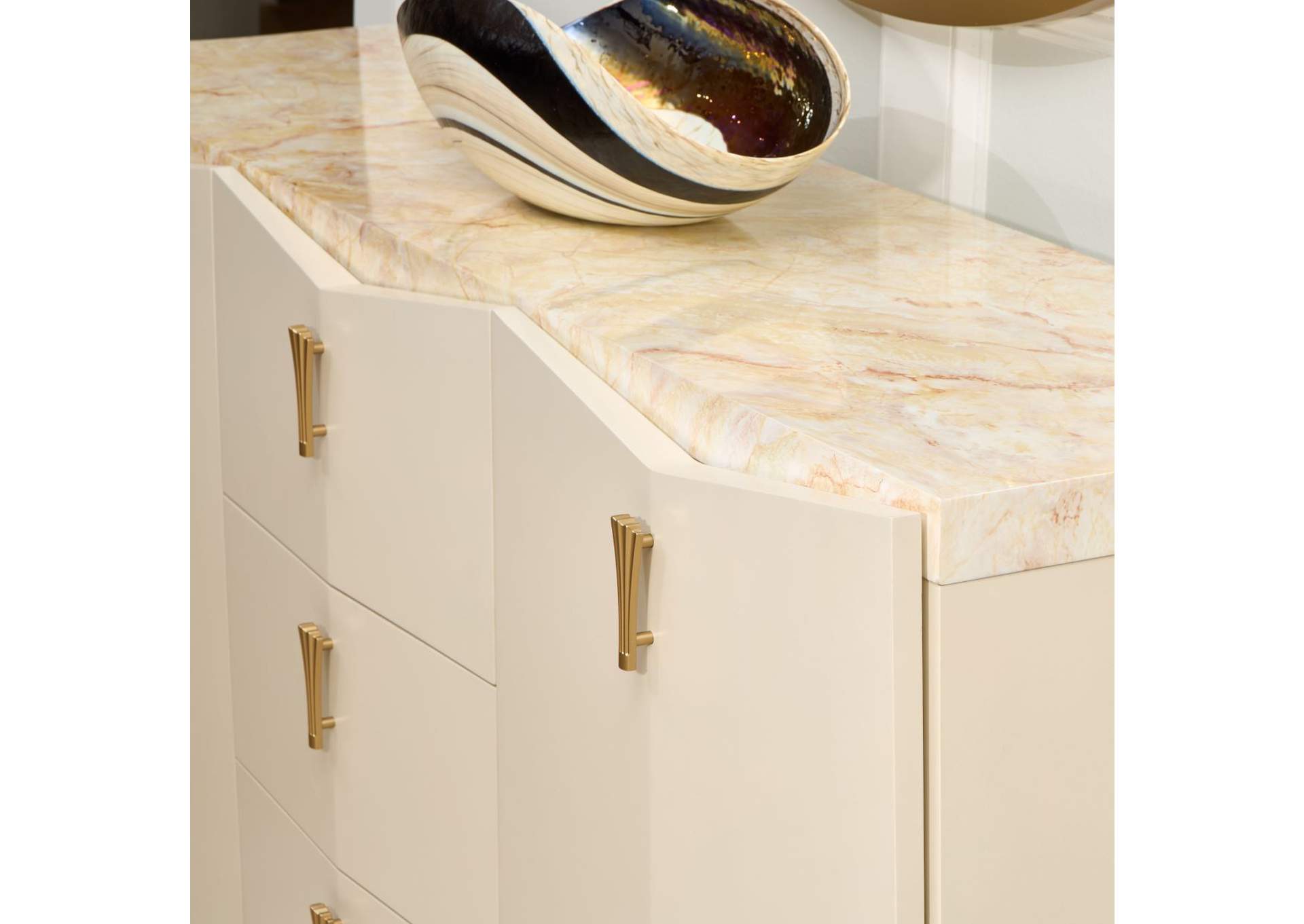 Fantosini Sideboard with Mirror - Creamy Pearl image 4