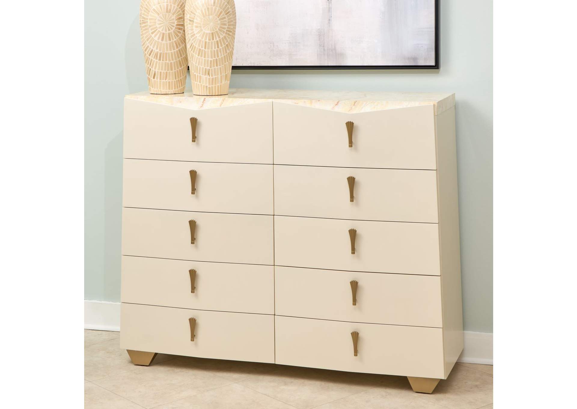 Fantosini 10-Drawer Mule Chest - Creamy Pearl image 1