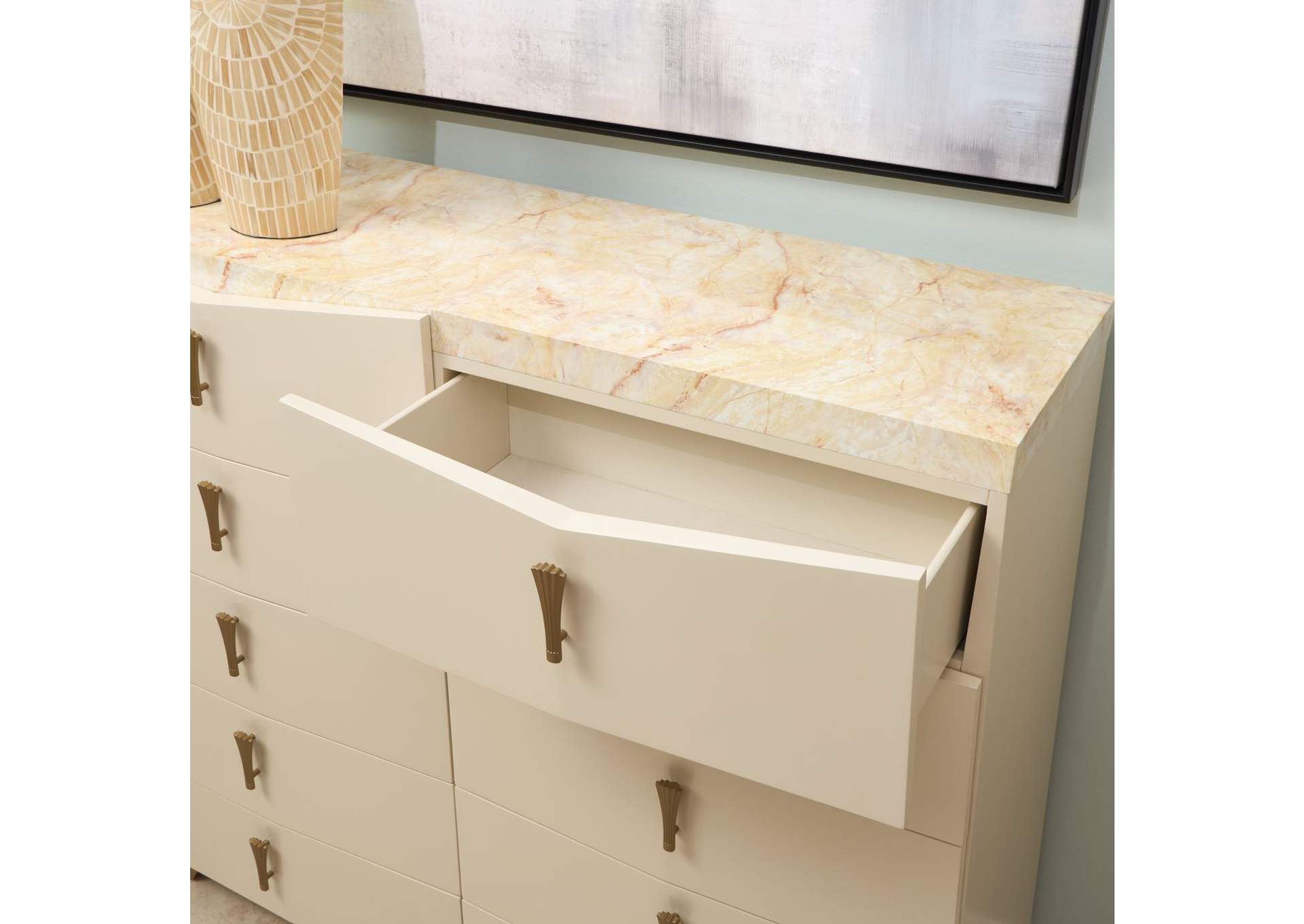 Fantosini 10-Drawer Mule Chest - Creamy Pearl image 4