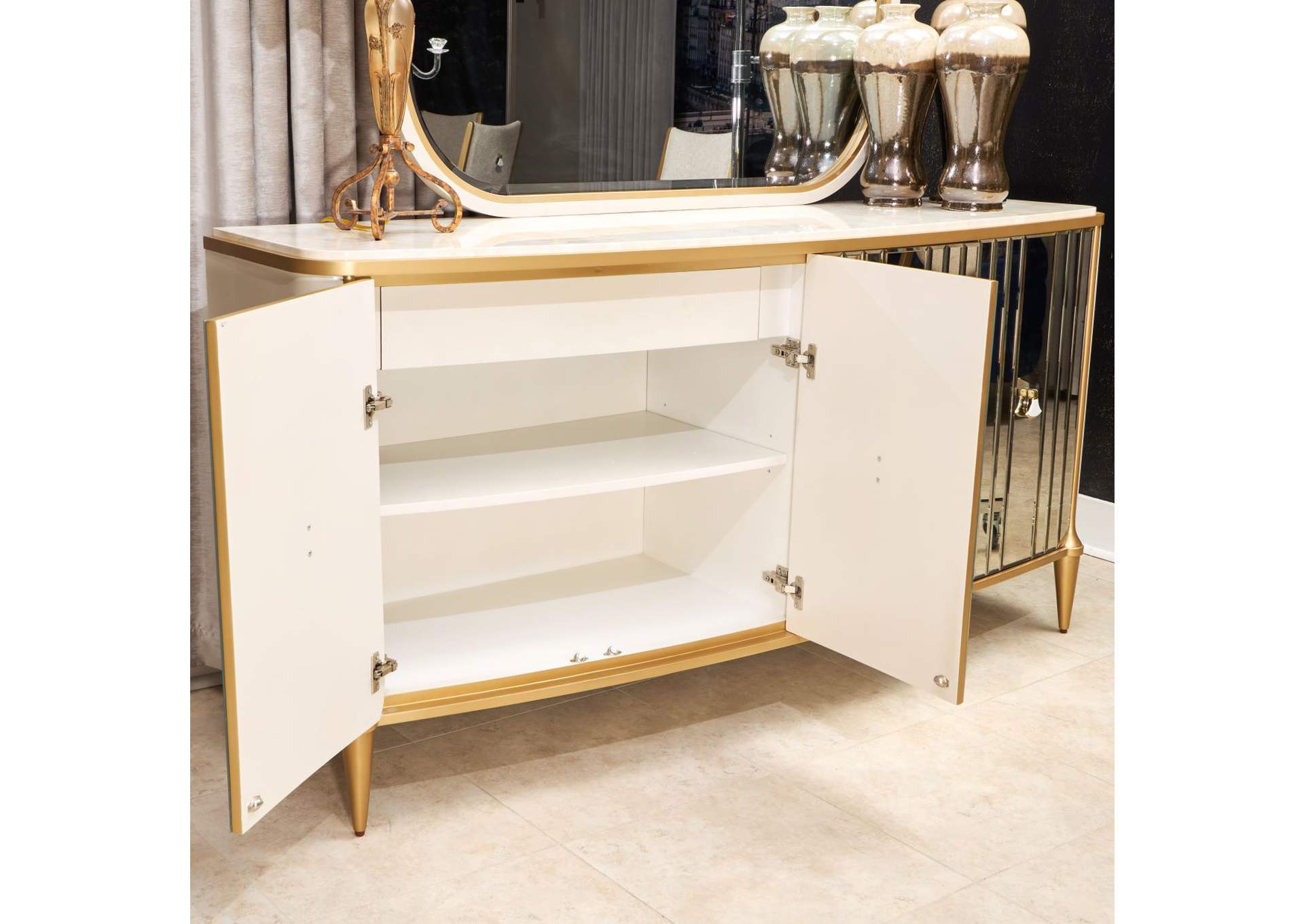 Scotts Square Sideboard with Wall Mirror - Light Champagne image 5