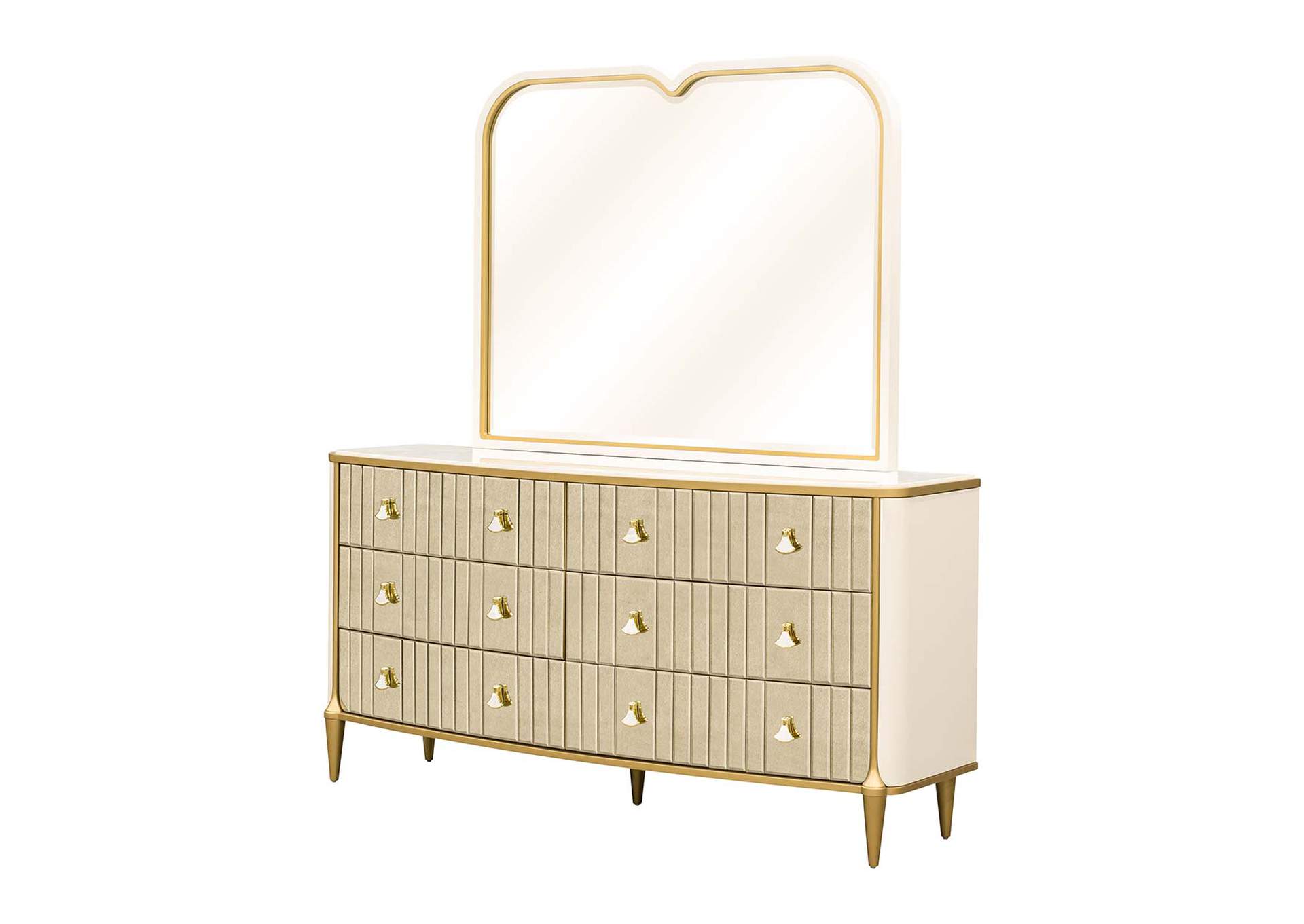 Scotts Square Dresser with Mirror - Light Champagne image 1