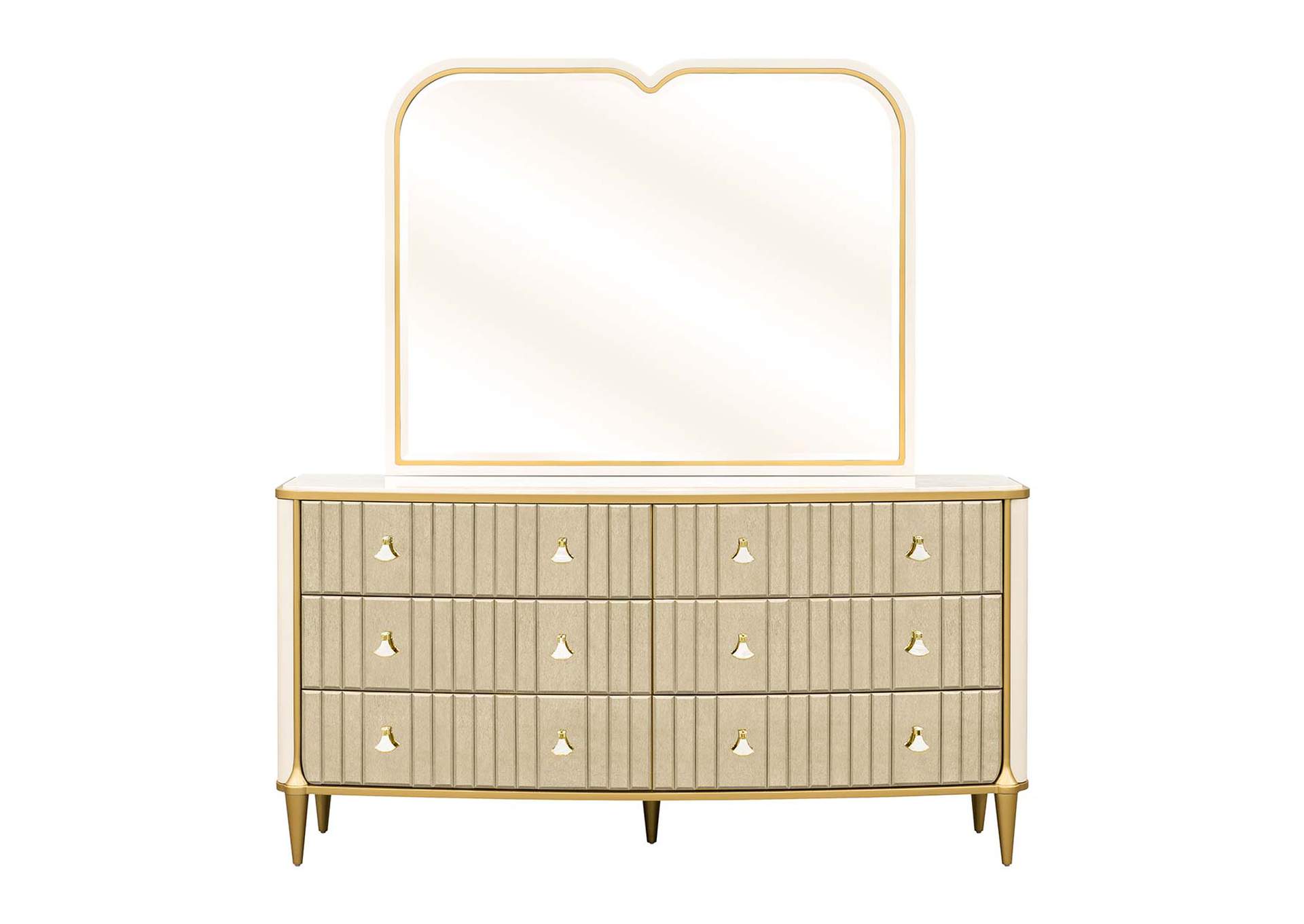 Scotts Square Dresser with Mirror - Light Champagne image 3
