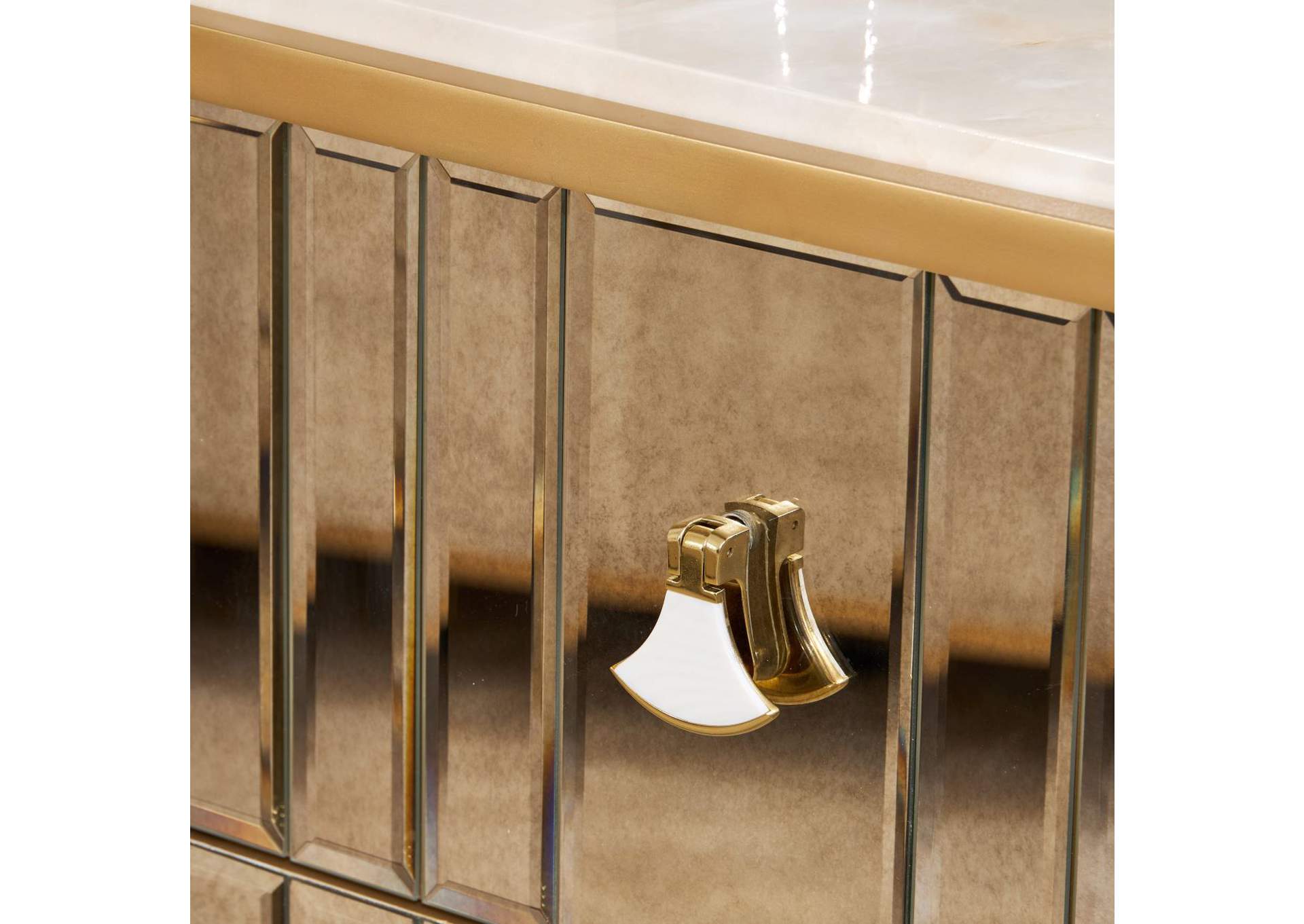Scotts Square Dresser with Mirror - Light Champagne image 5