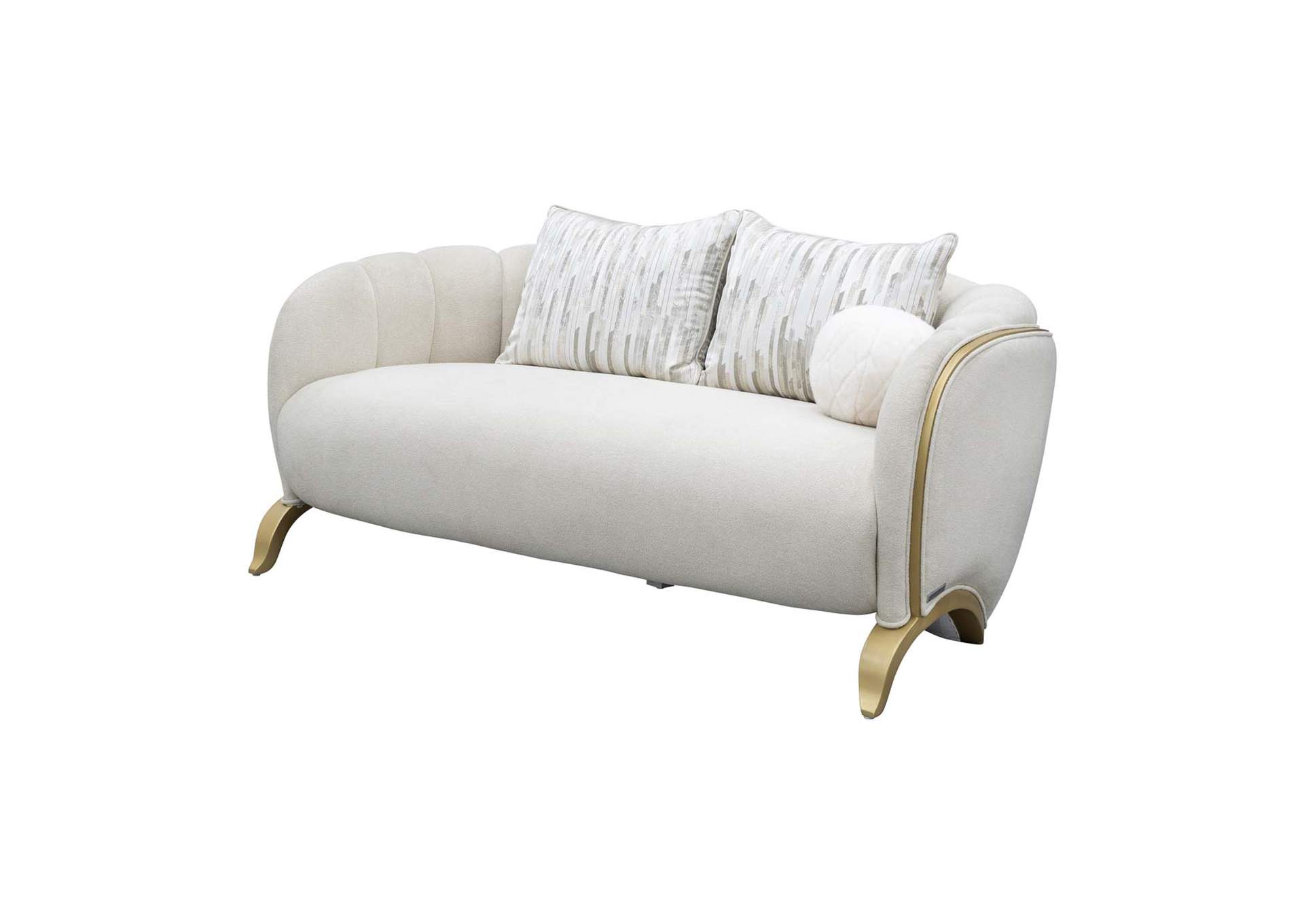 Scotts Square Loveseat - Cornsilk and Light Champagne image 1