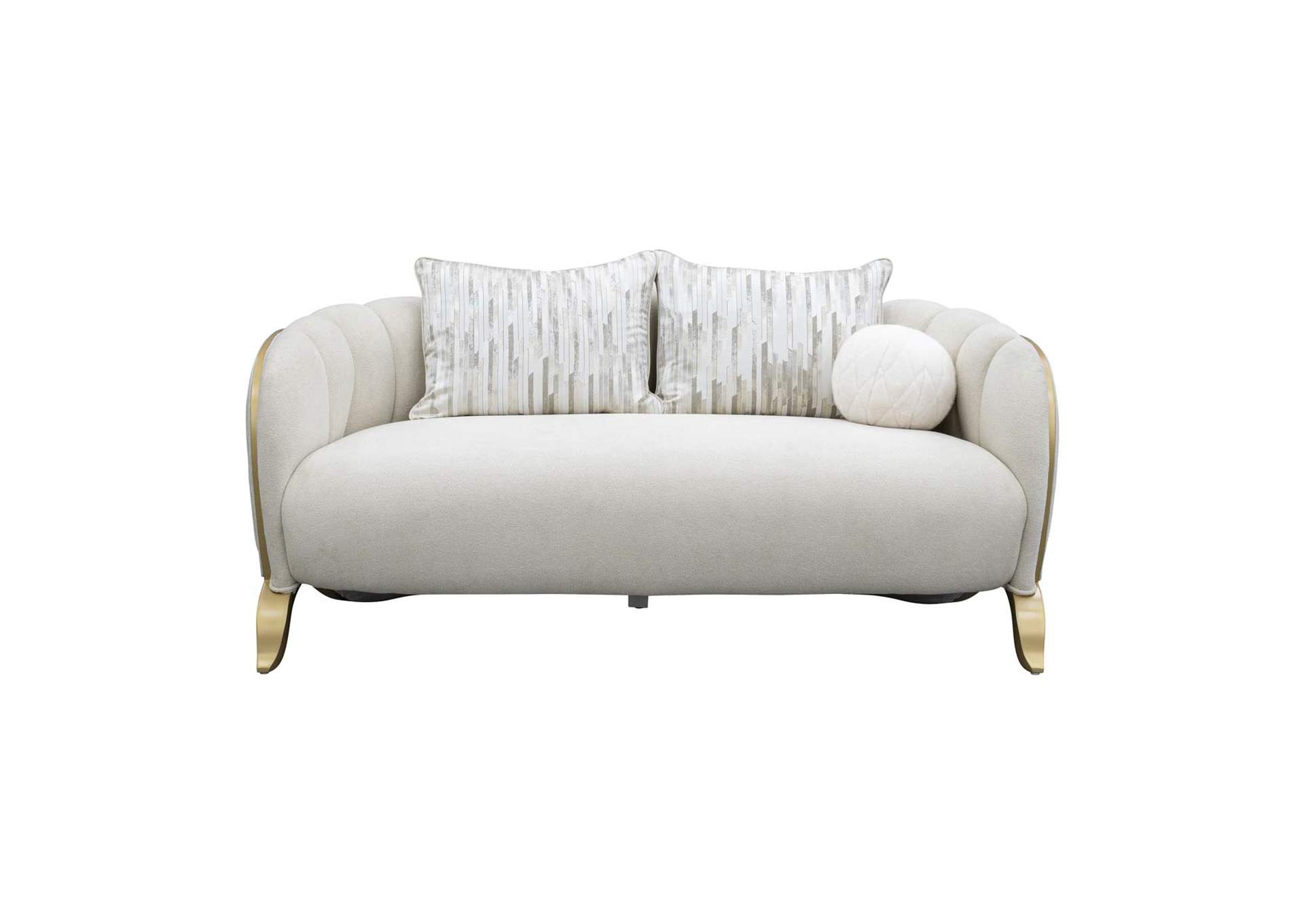 Scotts Square Loveseat - Cornsilk and Light Champagne image 3